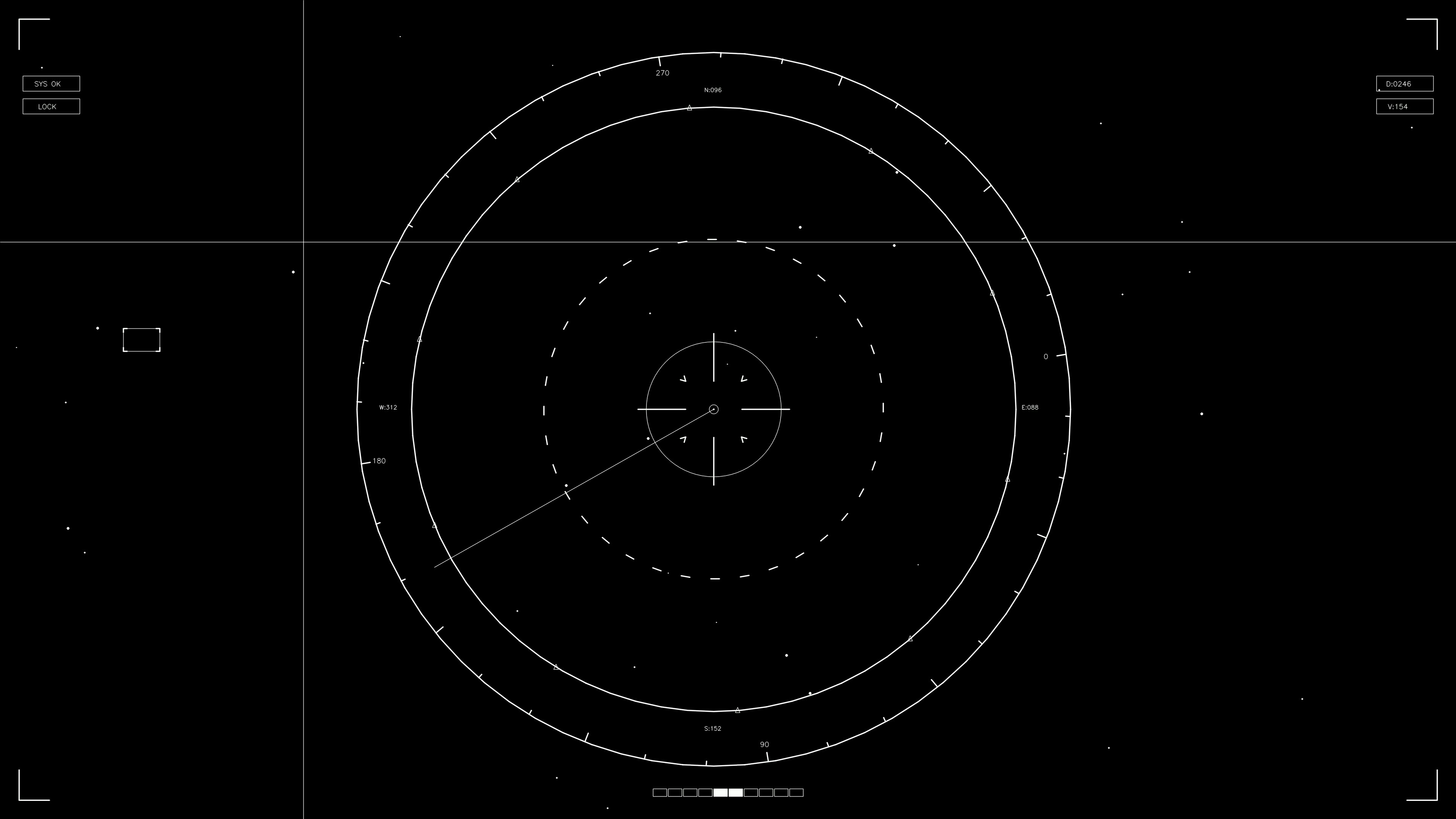 Hud elements animation for webdesigner and sci-fi video cutter providing details on tracking systems and data visualization