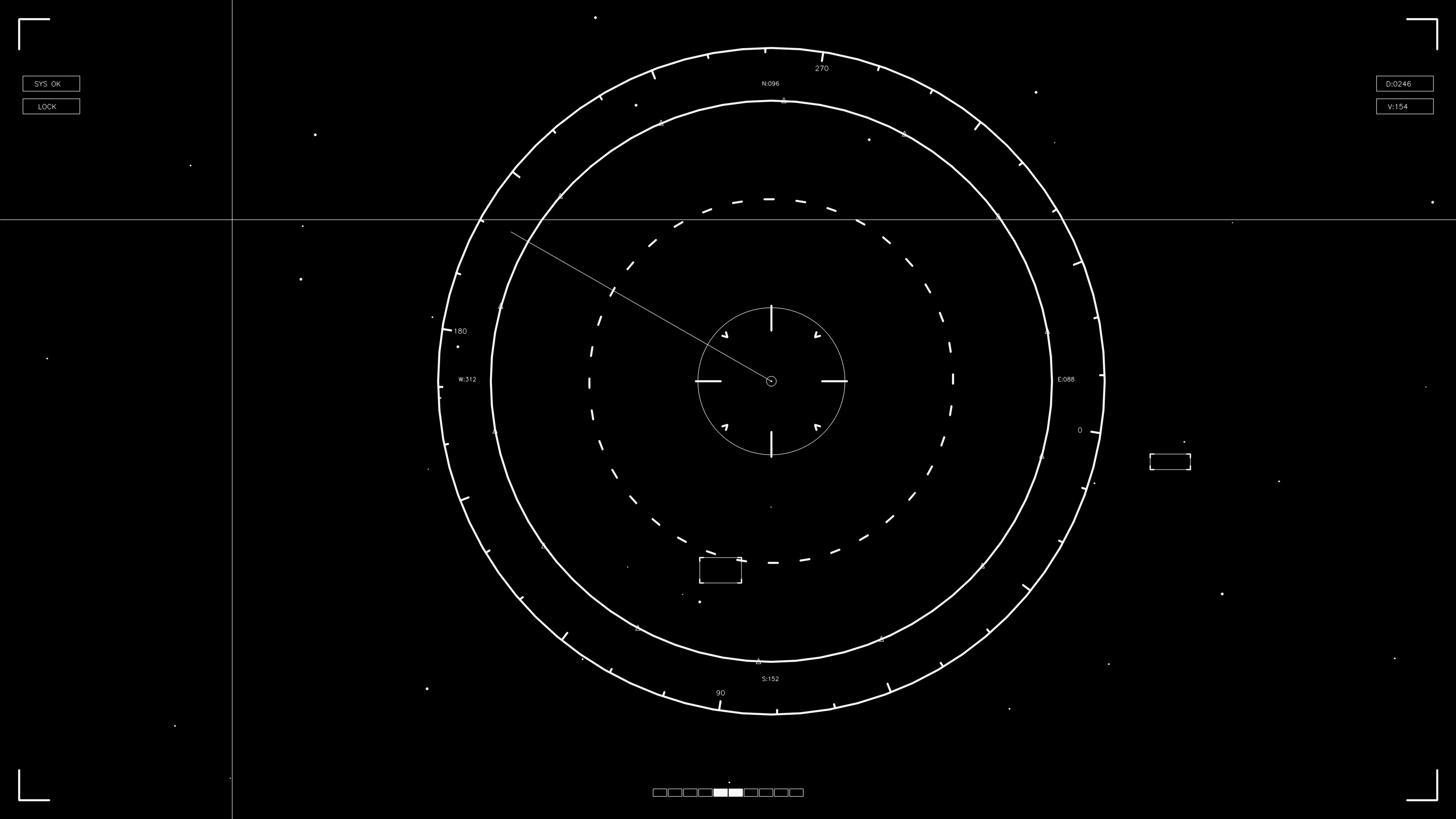 Animation of hud elements for web designers and sci-fi video creators in a dark interface setting