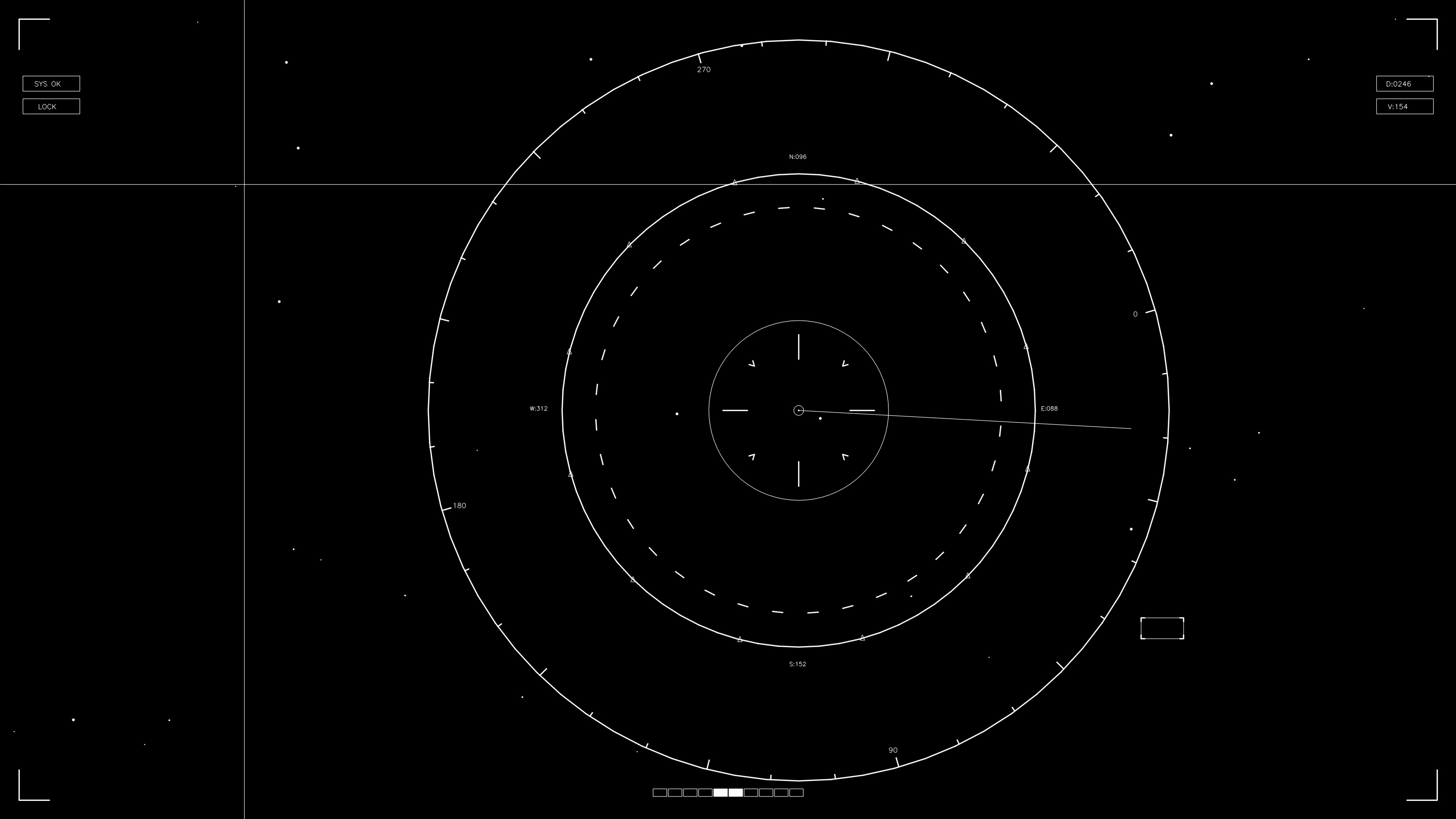 Animation showing sci-fi hud elements for web design and video editing projects with a dark background