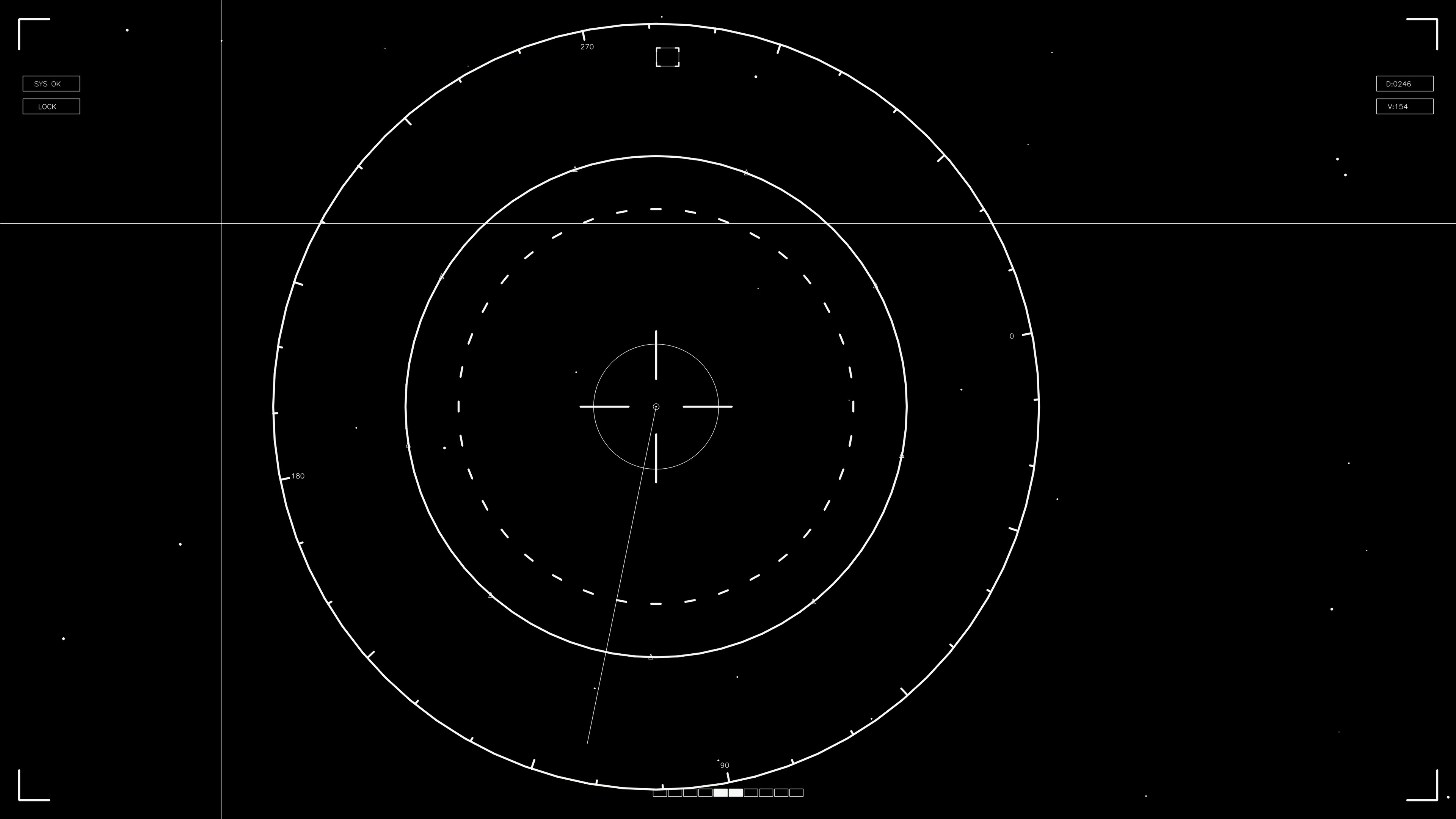 Hud elements animation for webdesign and sci-fi video cutter in a dark background with circular patterns and lines displayed on the screen