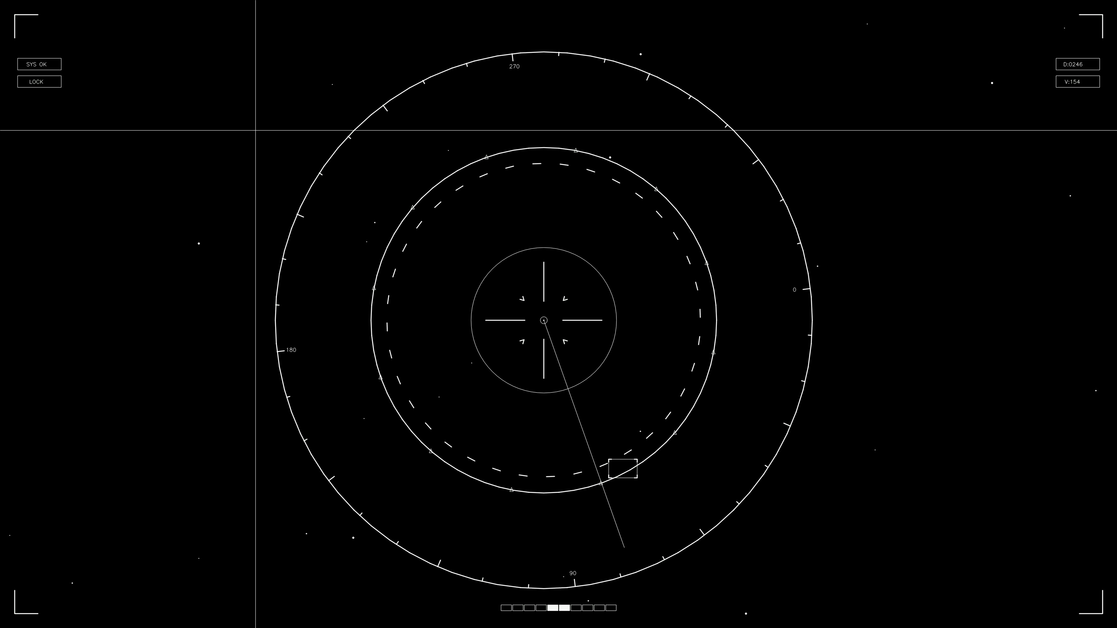 Animation of hud elements for web design and sci-fi video projects viewed in a dark space setting