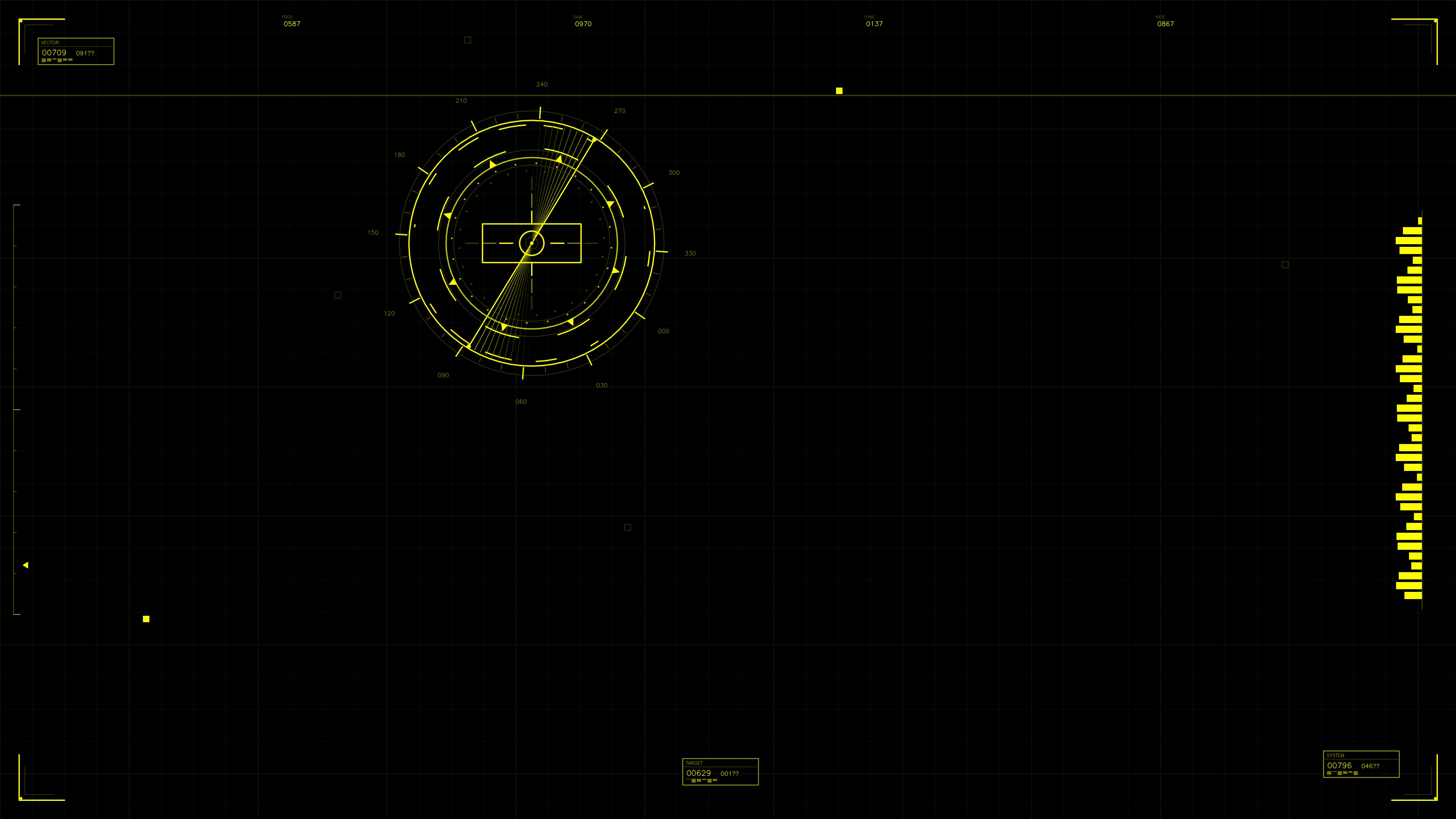 Military gui war stock footage hud animation for science fiction production with radar and data display elements