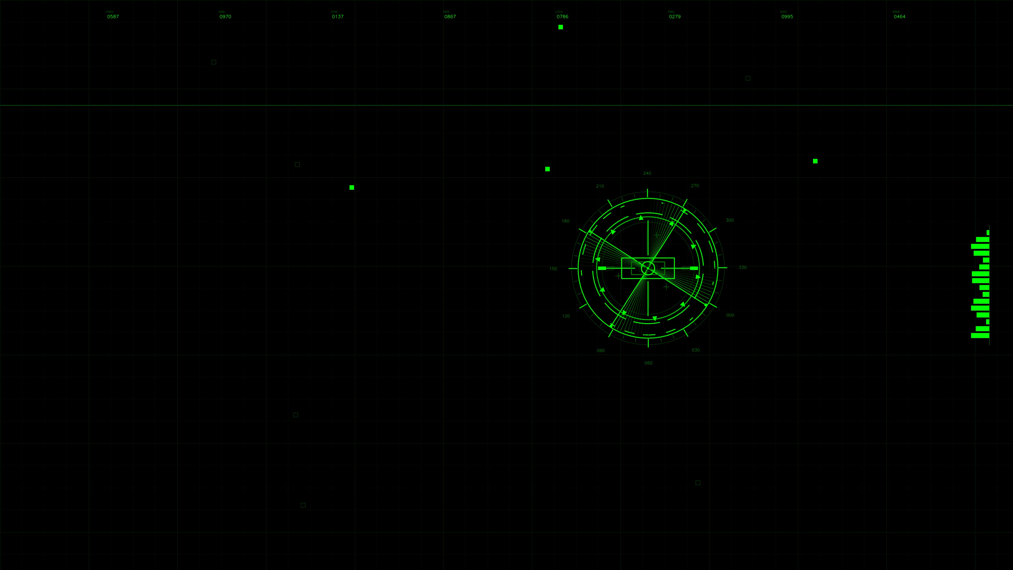 Military gui war stock footage shows hud animation design for science fiction production with green graphics