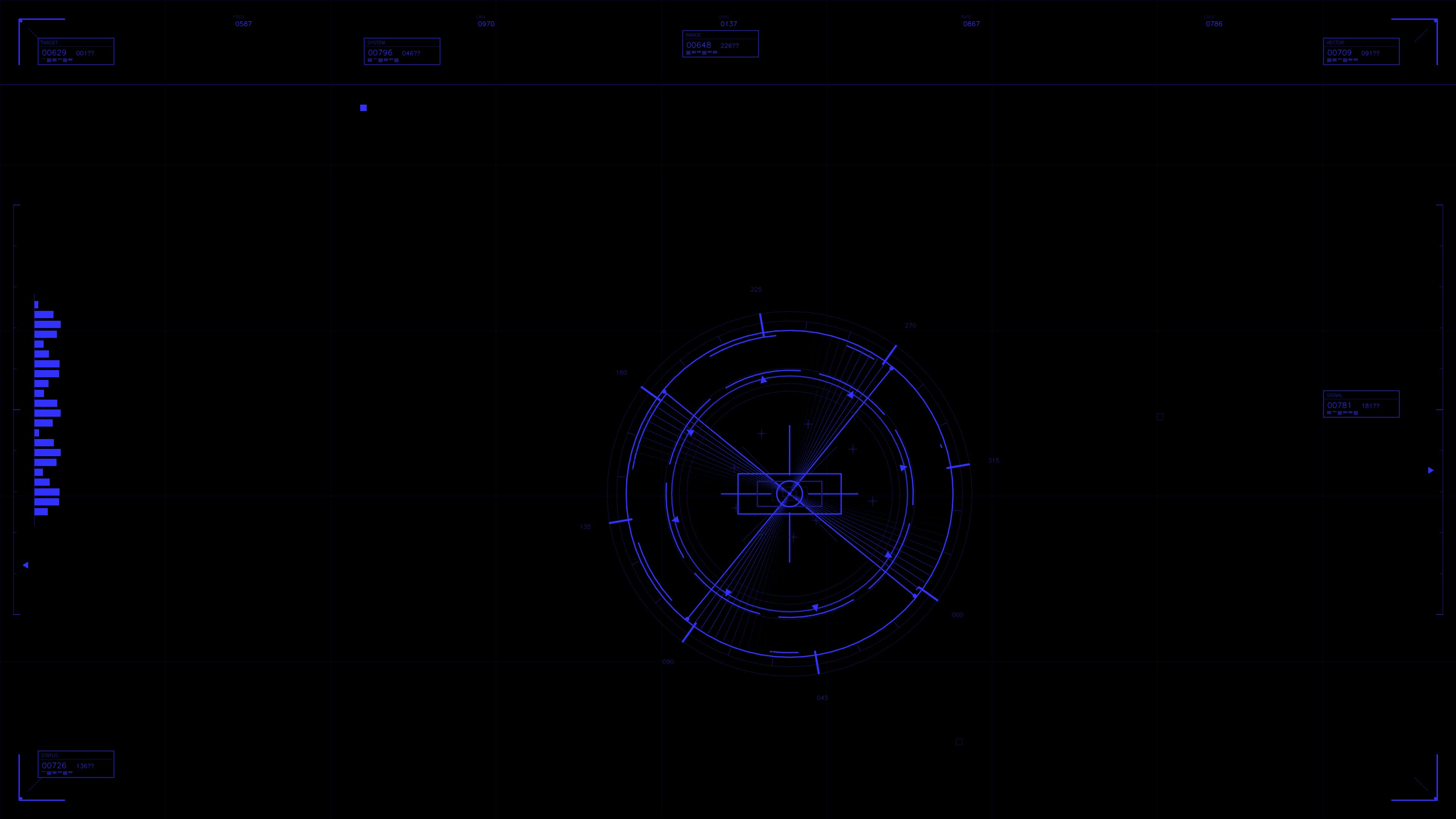 Military gui war stock footage hud animation designed for science fiction production with data displays and targeting functions