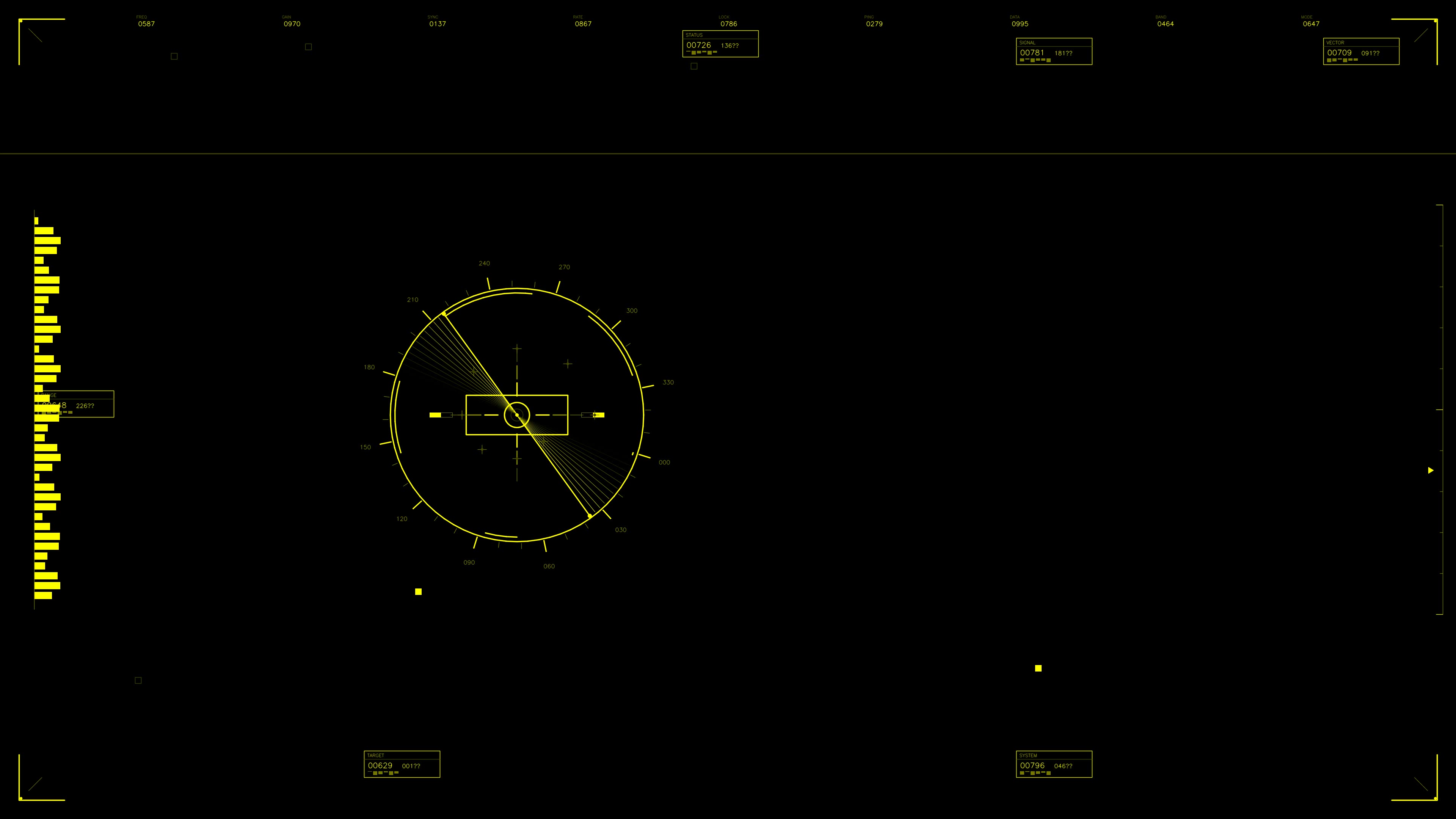 Military gui war stock footage hud animation for science fiction production showing tactical display and target tracking features