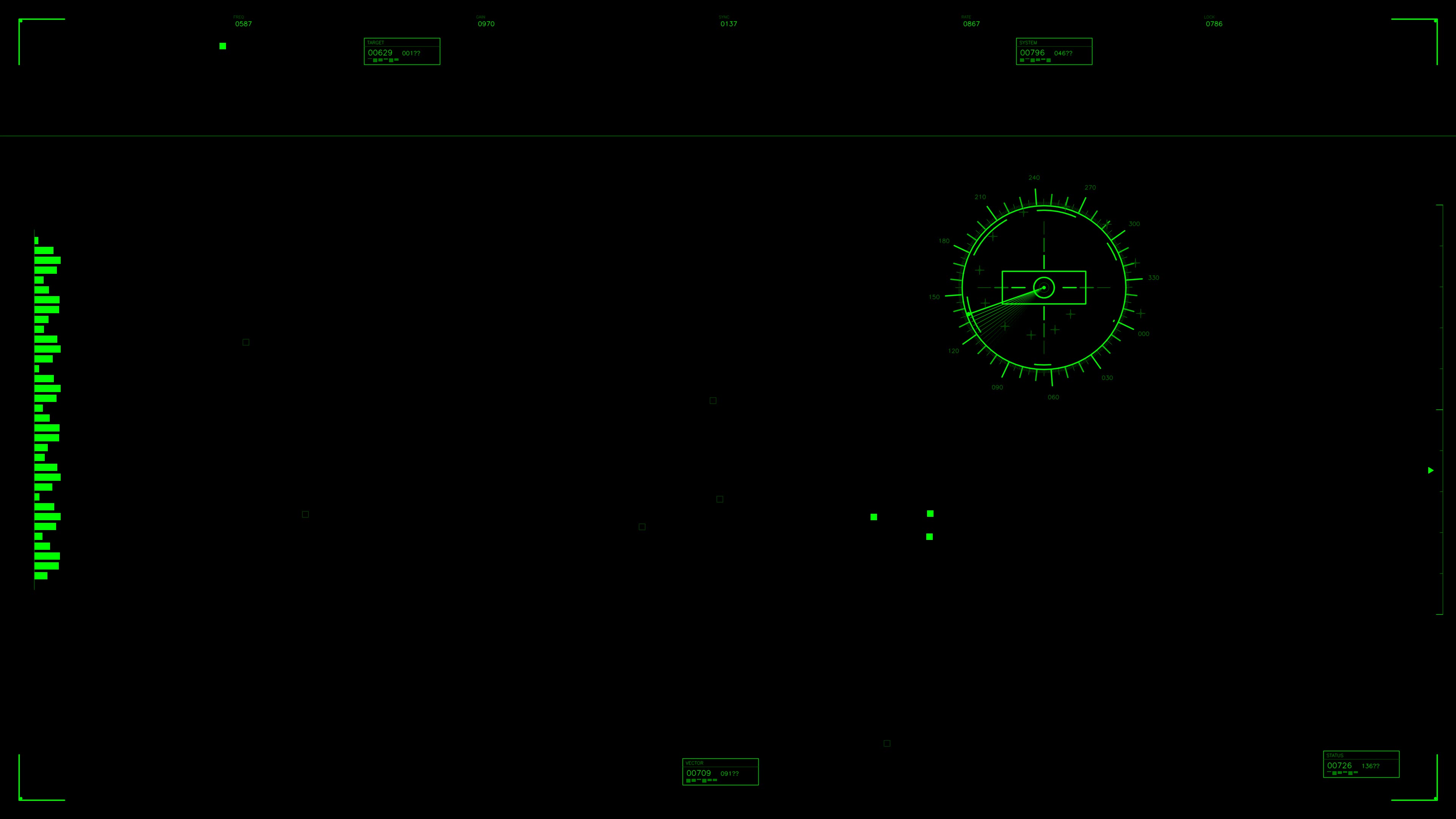 Military gui war stock footage with hud animation for science fiction production featuring data and targets display during combat