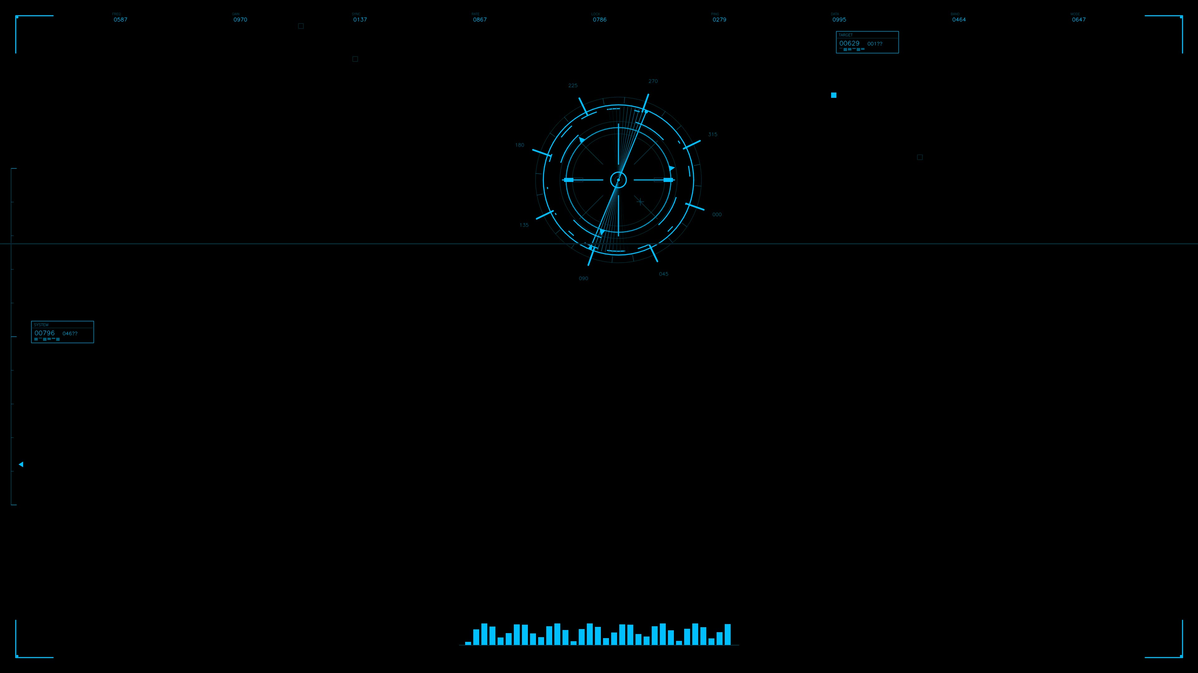 Military gui war stock footage hud animation for science fiction video production with user interface elements
