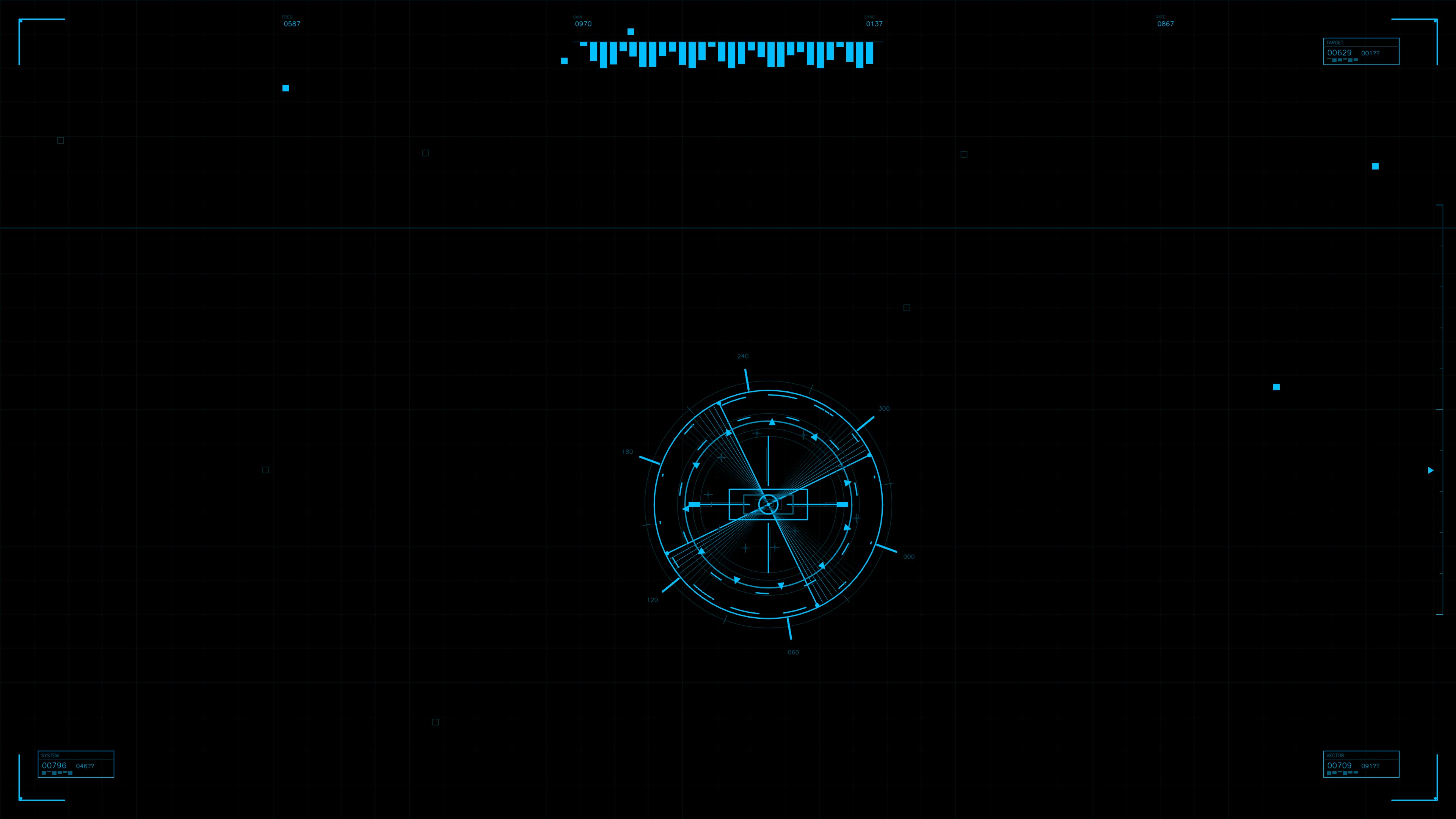 Military GUI war stock footage with HUD animation for science fiction production