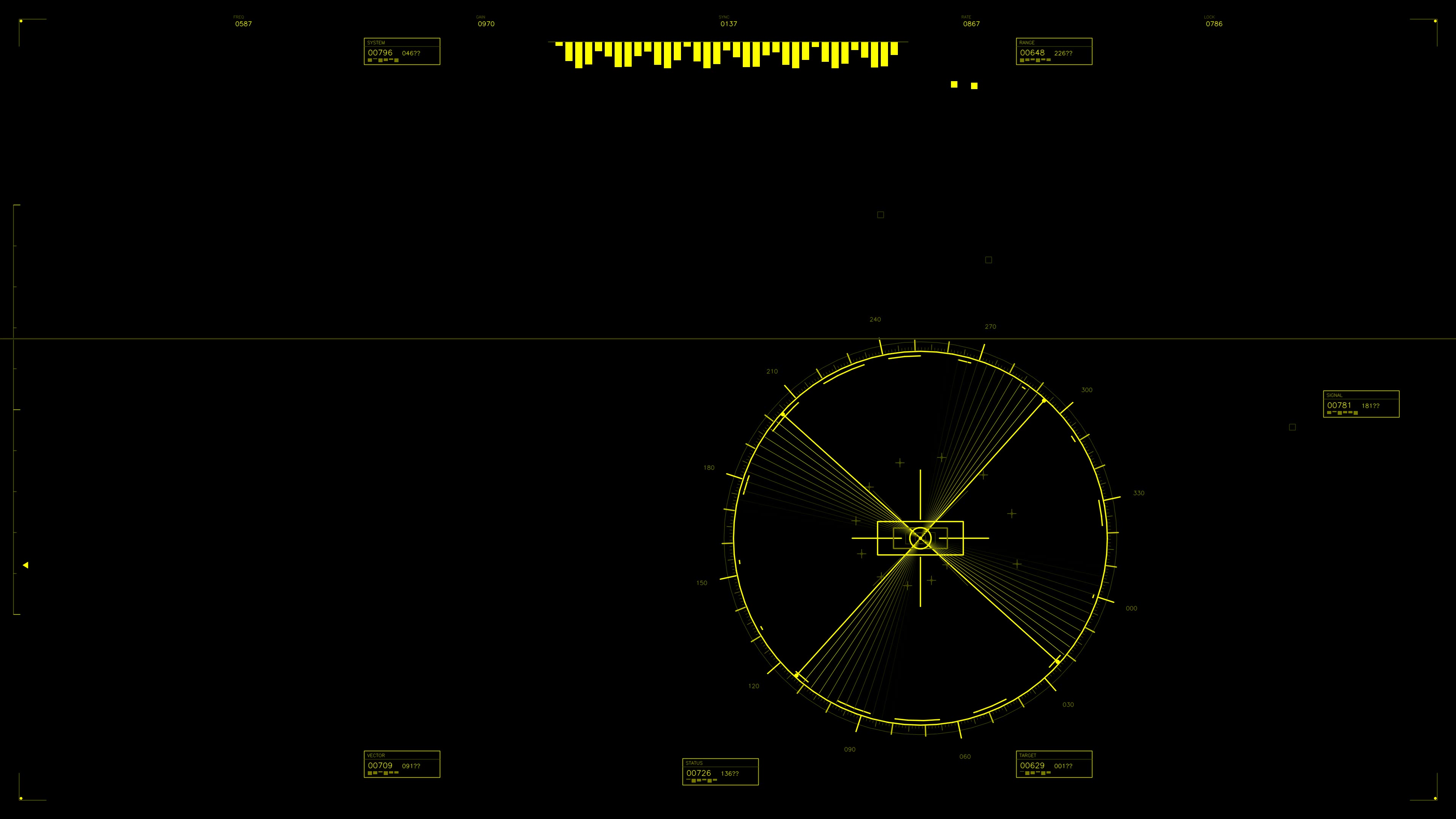 Military gui war stock footage hud animation for science fiction production in dark background with digital elements