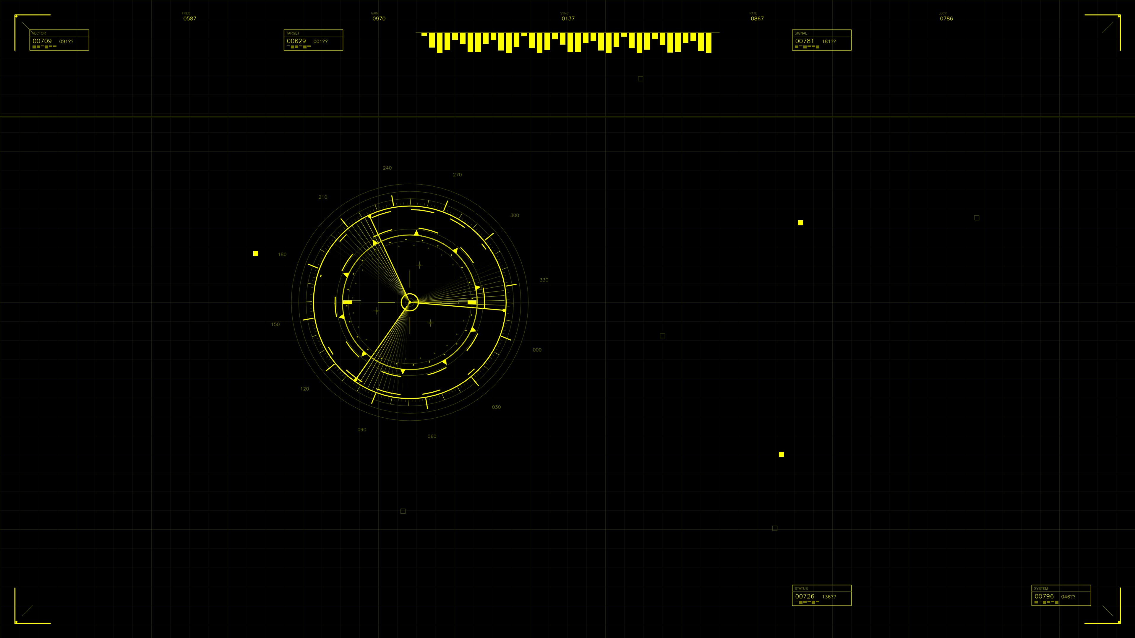 Military gui war stock footage hud animation for science fiction production in digital format