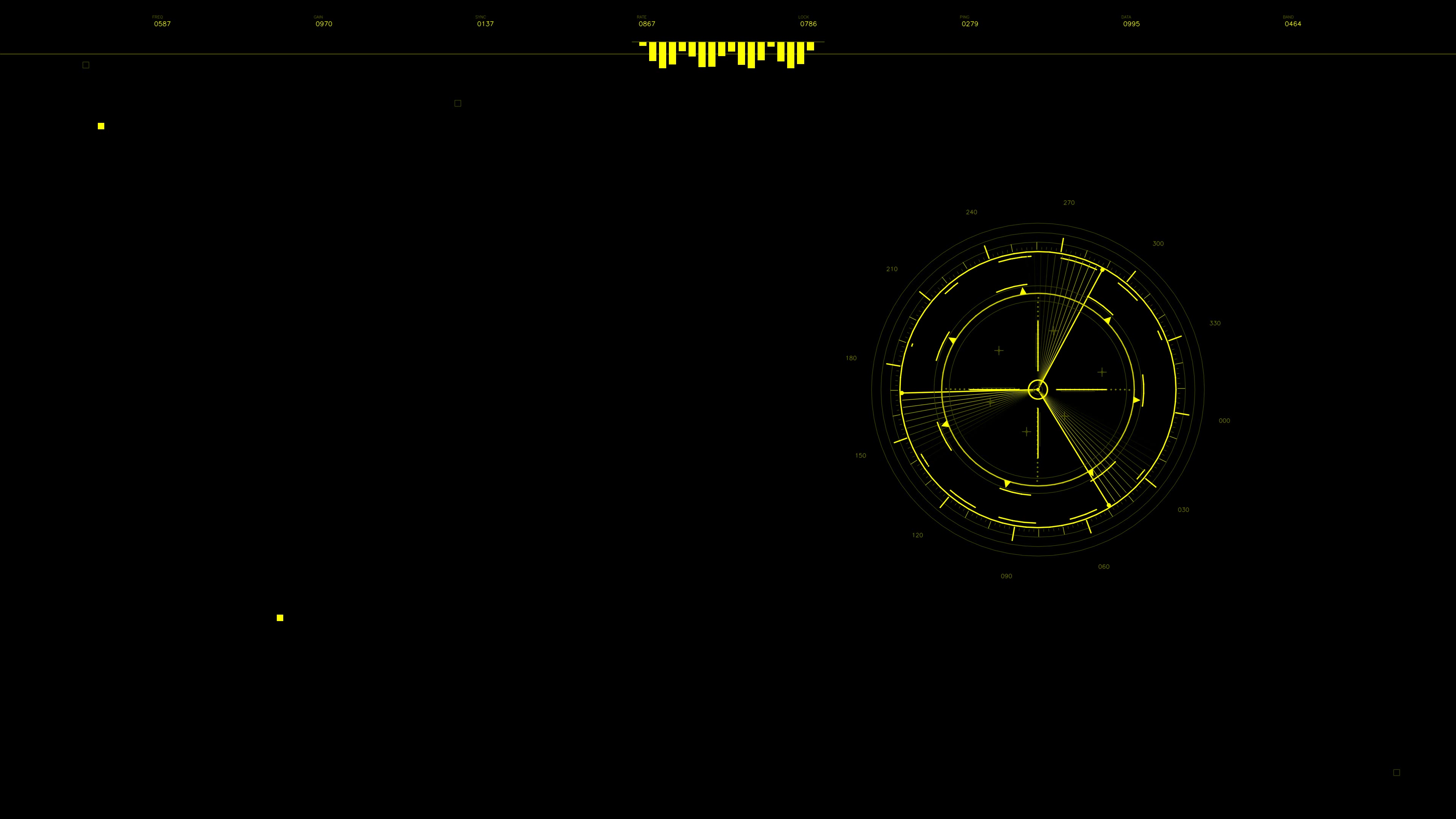 Military GUI war stock footage HUD animation for science fiction production during night operations with navigational elements