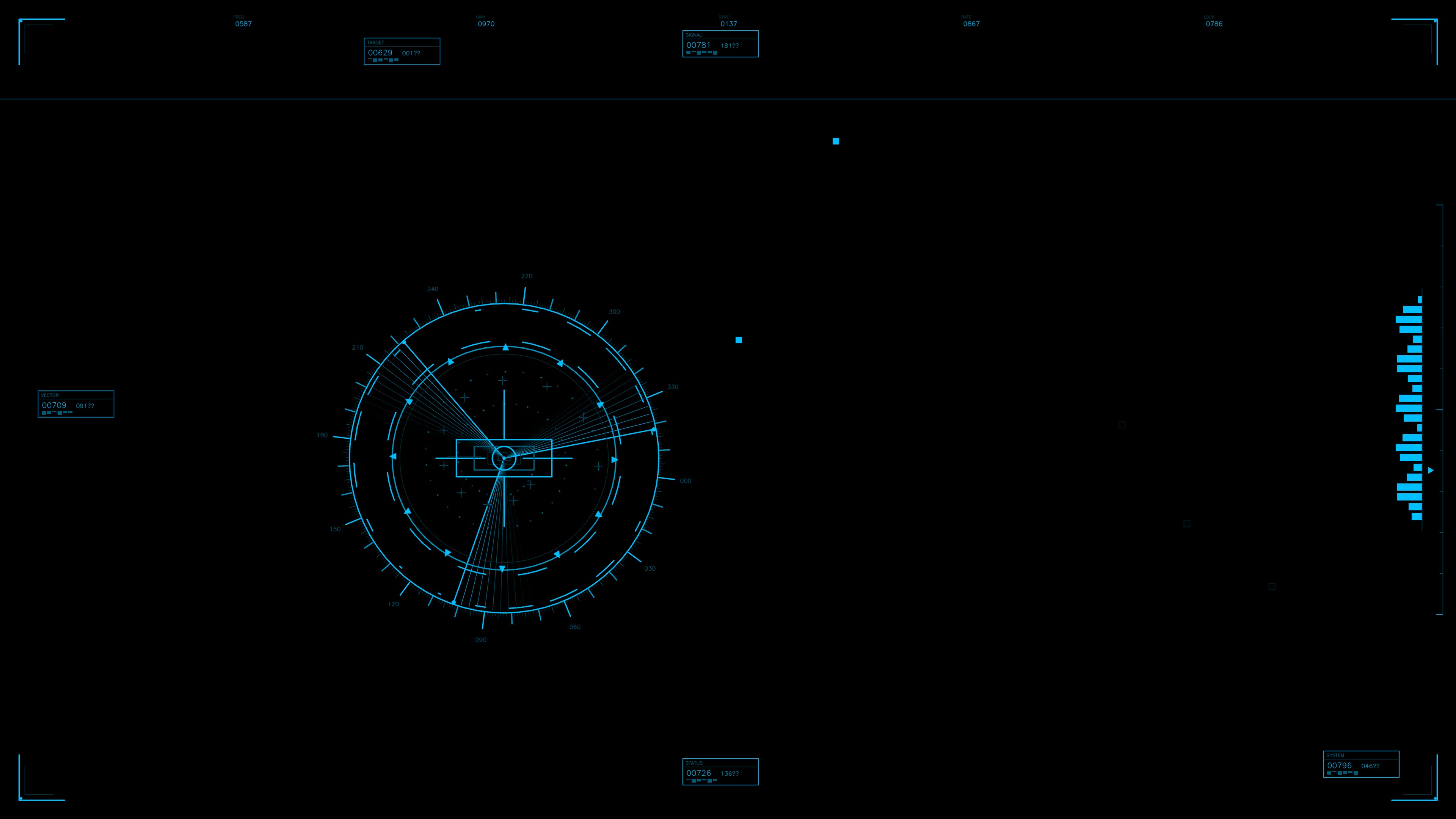 Military gui war stock footage hud animation for science fiction production with detailed graphics and data overlays in a dark background