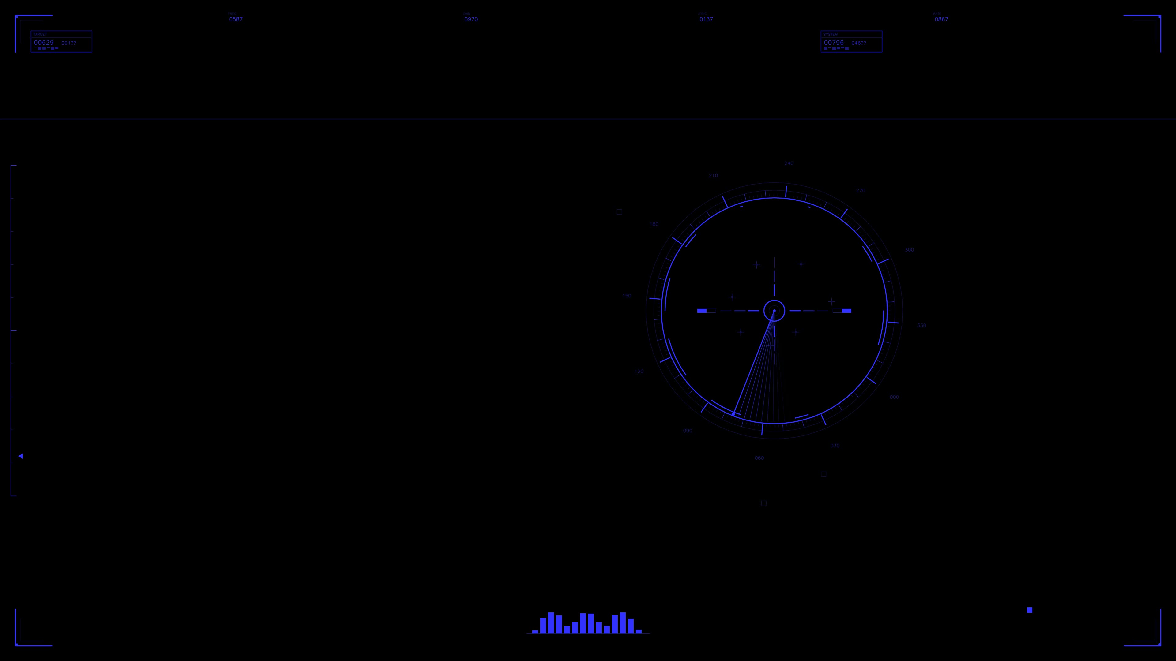 Military gui war stock footage hud animation for science fiction production featuring radar and interface elements