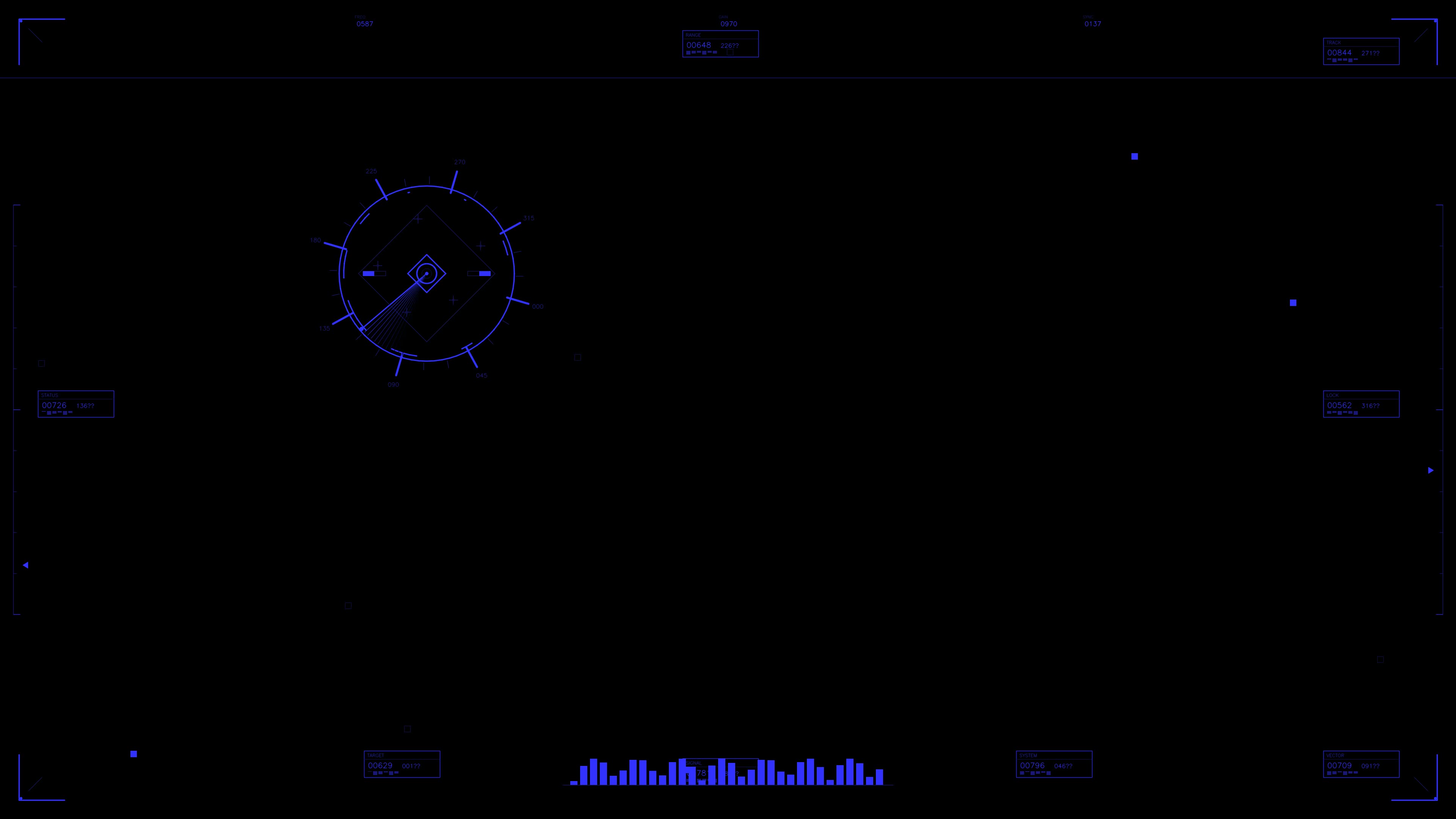 Military gui war stock footage for science fiction production with animated hud elements in dark background