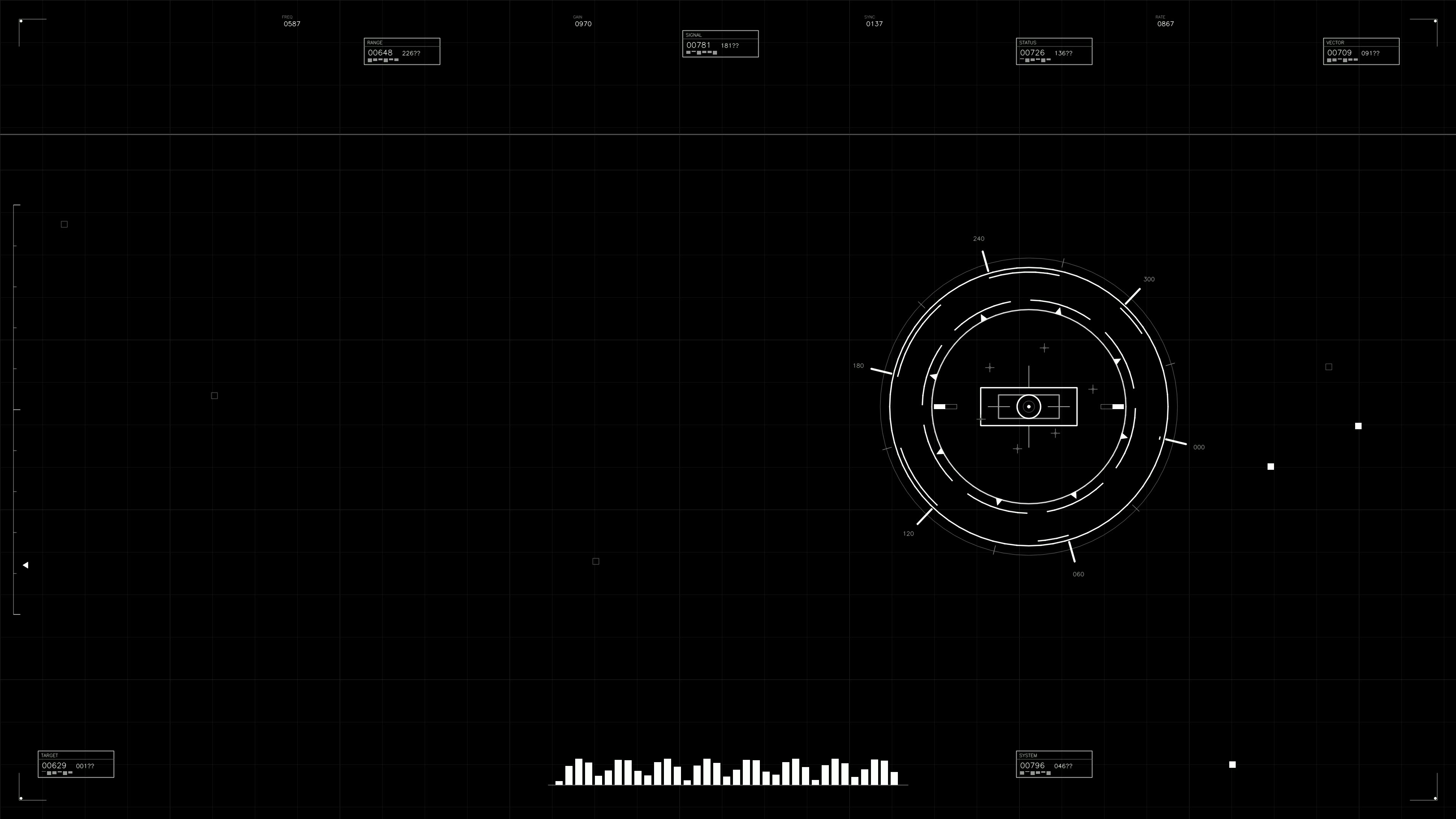 Military gui war stock footage with hud animation for science fiction production in dark setting
