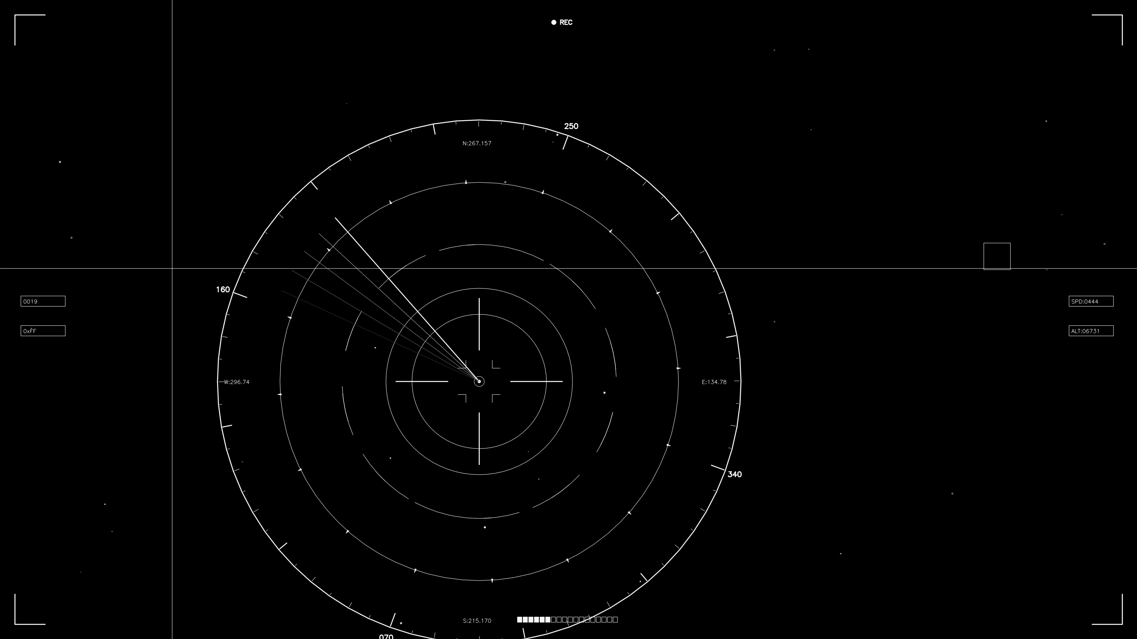 Sci-fi hud animation for web designers and videographers with radar display and visual elements