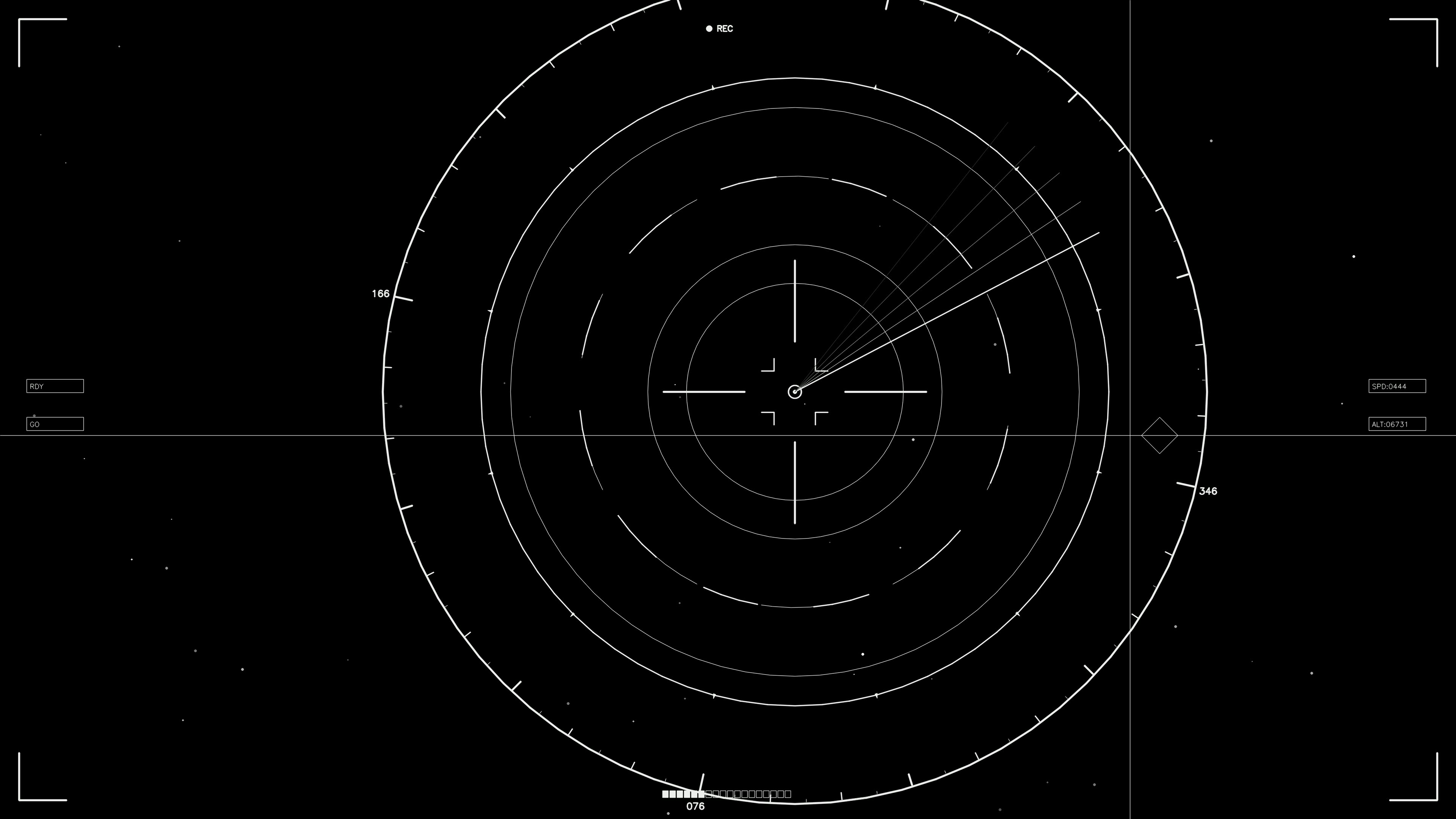 Sci-fi heads up display animation for web designers and videographers with radar graphics and circular patterns