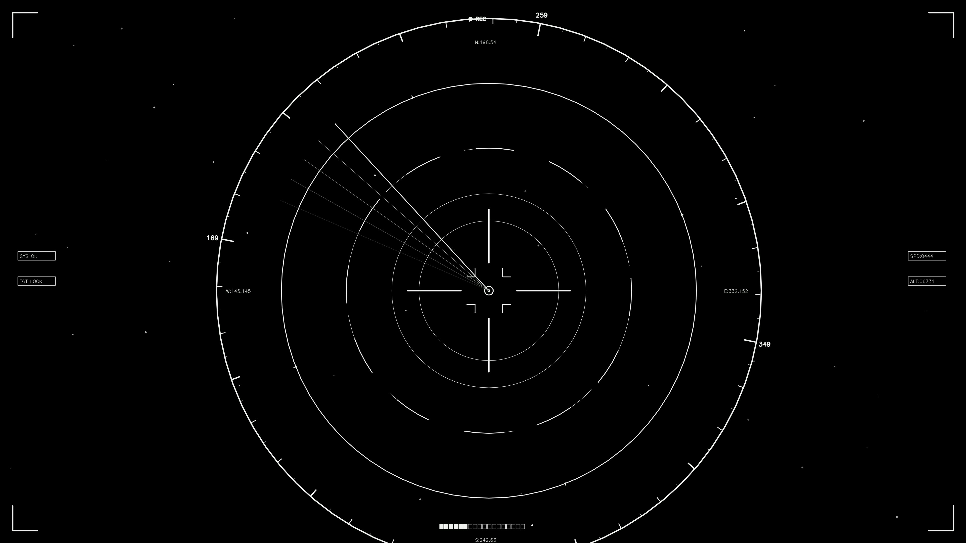 Scifi hud animation for web designers and videographers in dark setting