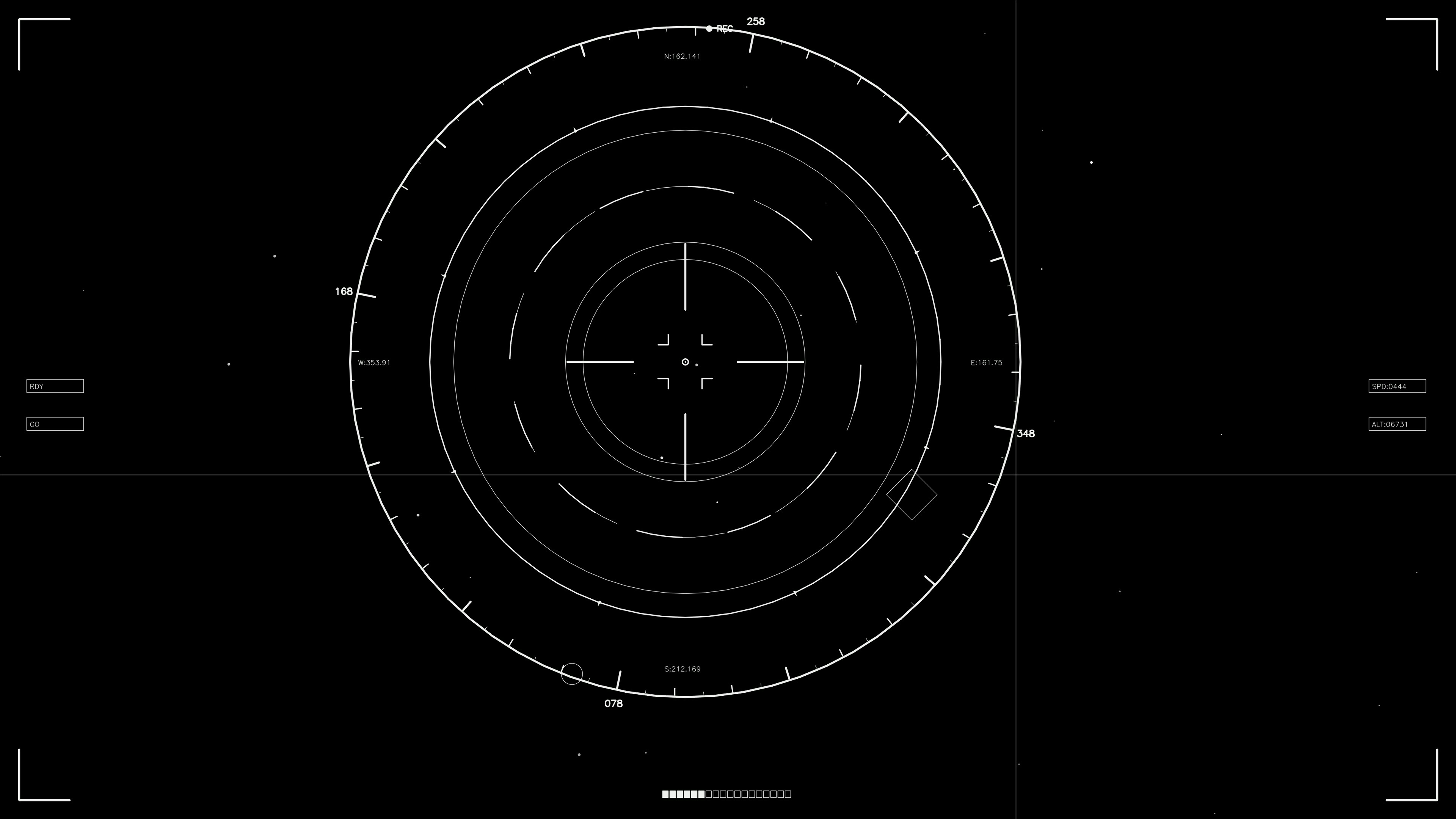 Visual display of sci-fi HUD animation suitable for web designers and videographers capturing digital interfaces