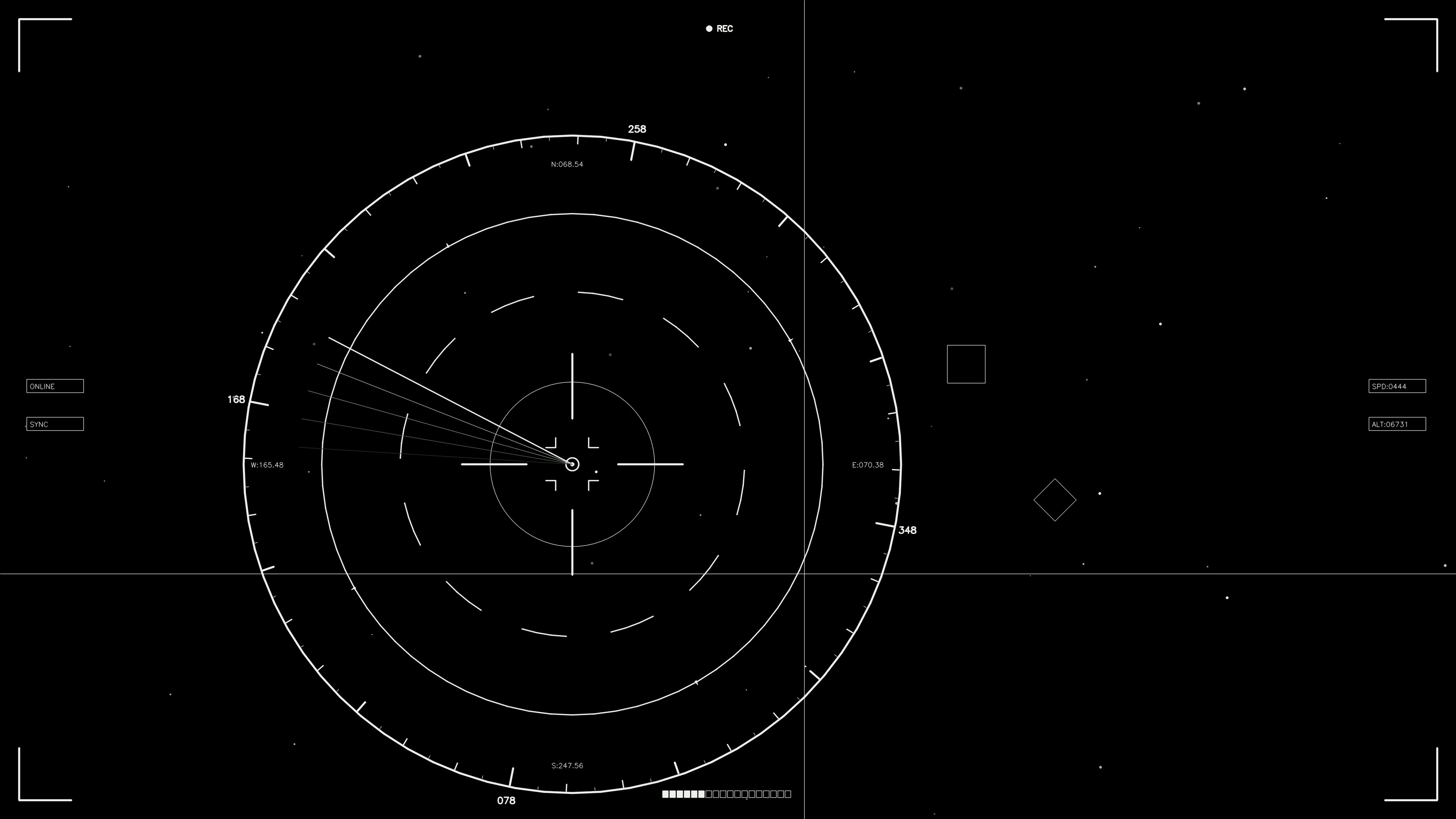 Scifi hud animation for web designer and videographer displaying radar effects and graph designs for creative projects