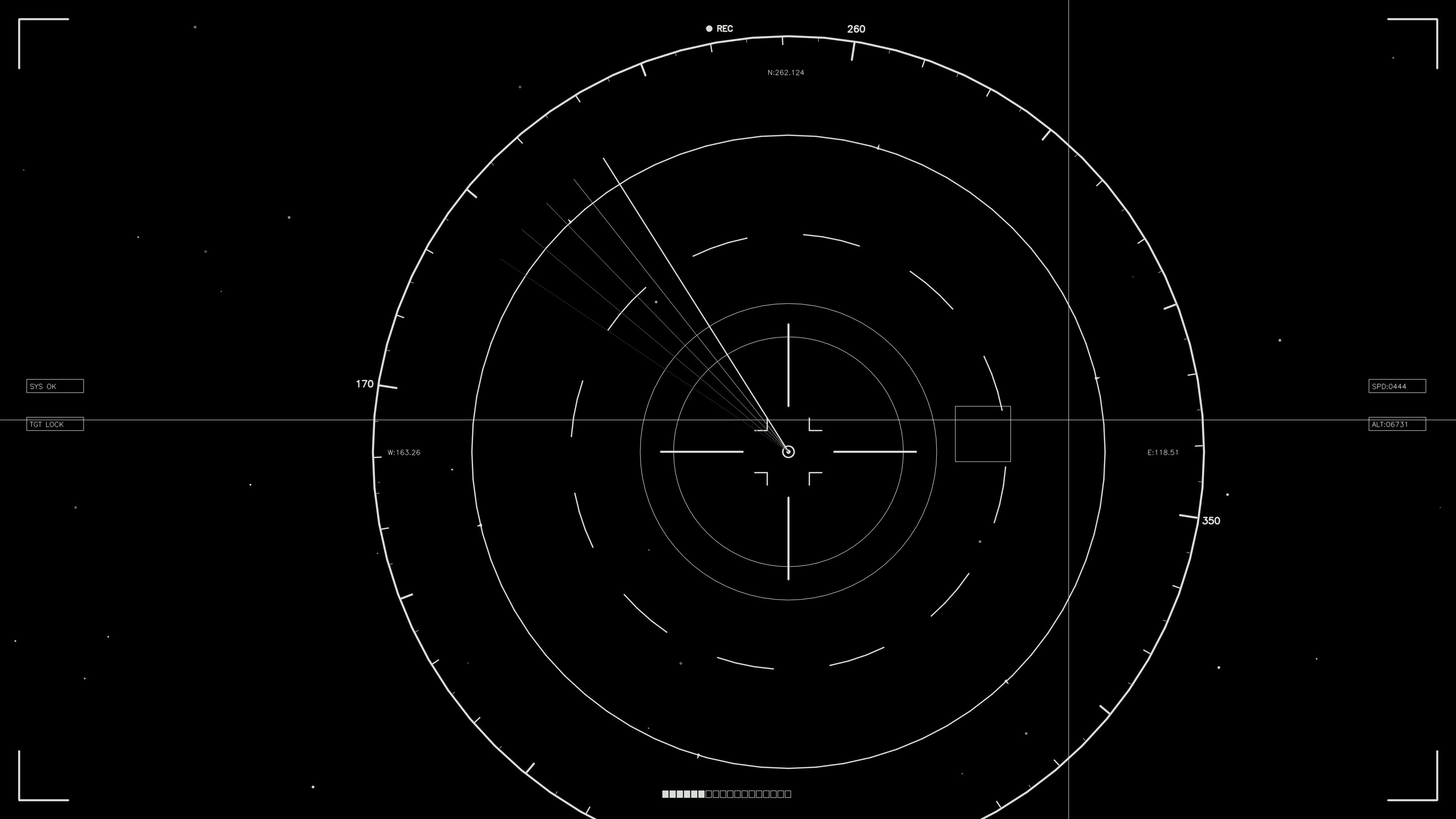 Scifi hud animation created for web designers and videographers featuring circular tracking indicators and data display elements