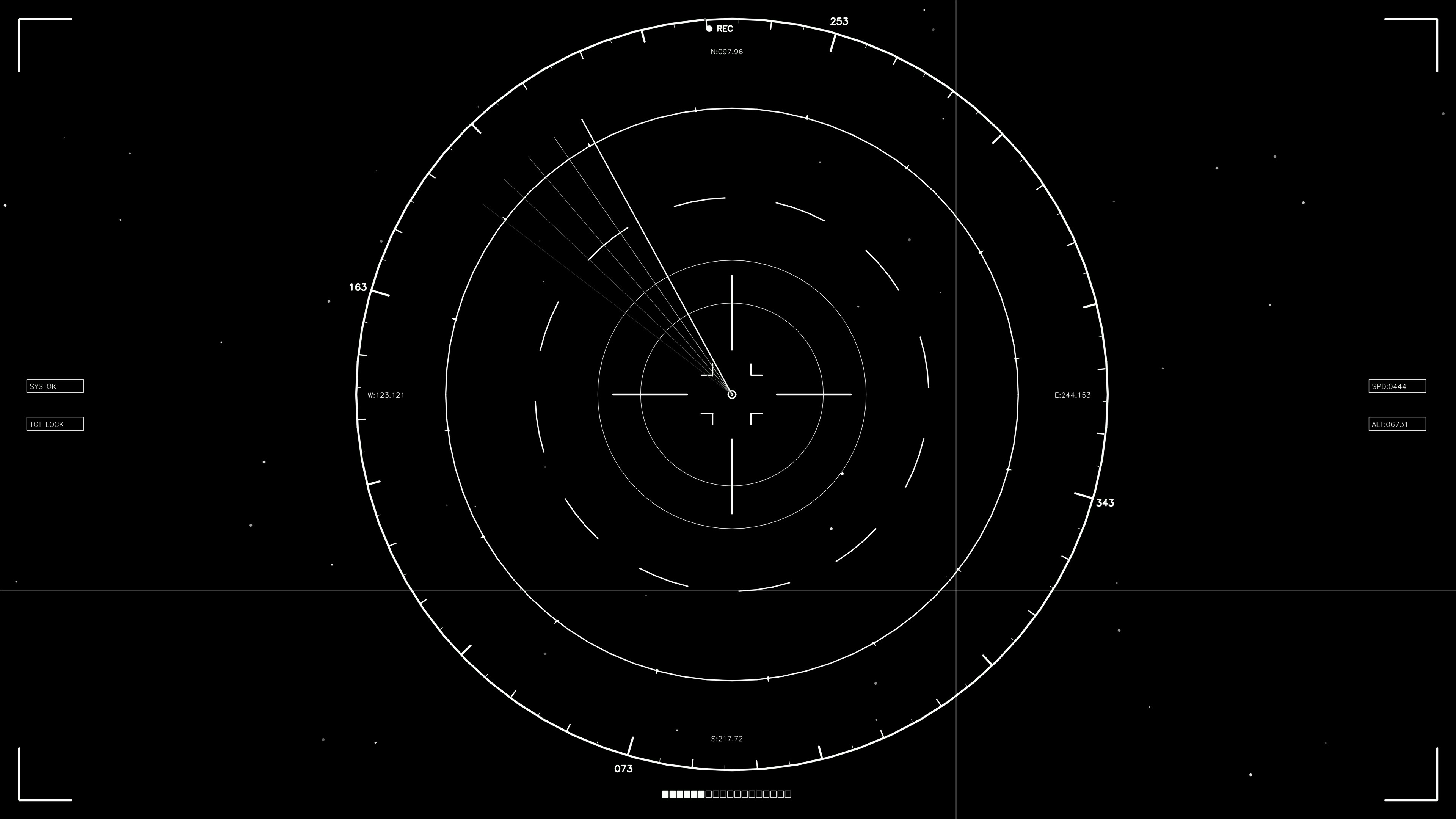 Scifi hud animation for web designer and videographer featuring circular radar display with data points and lines
