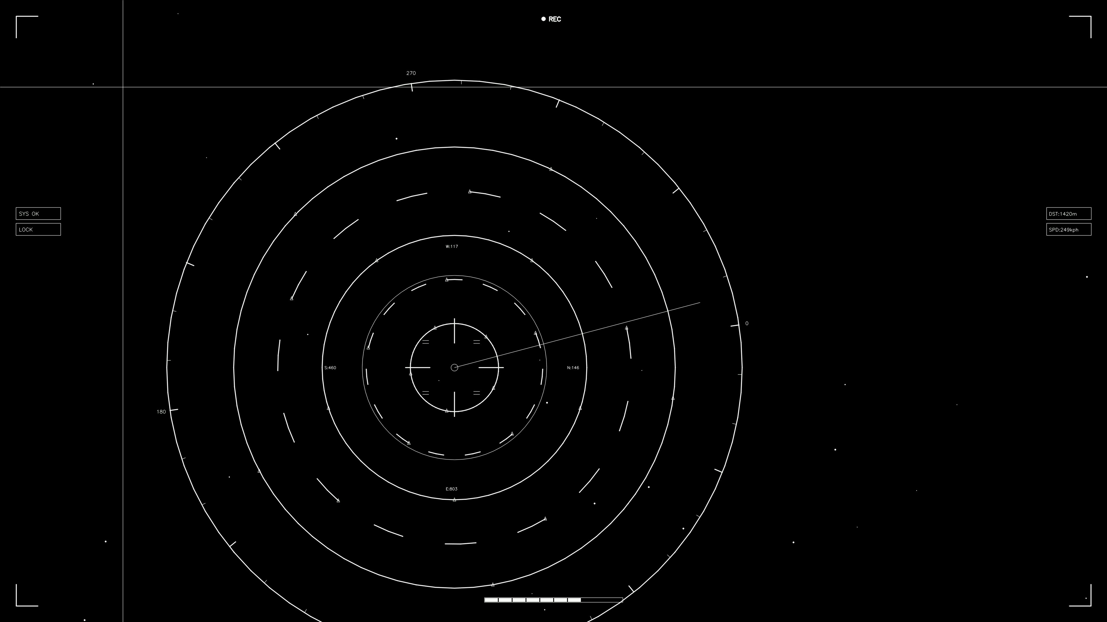 Hud elements animation for web design and sci-fi video projects with circular radar display