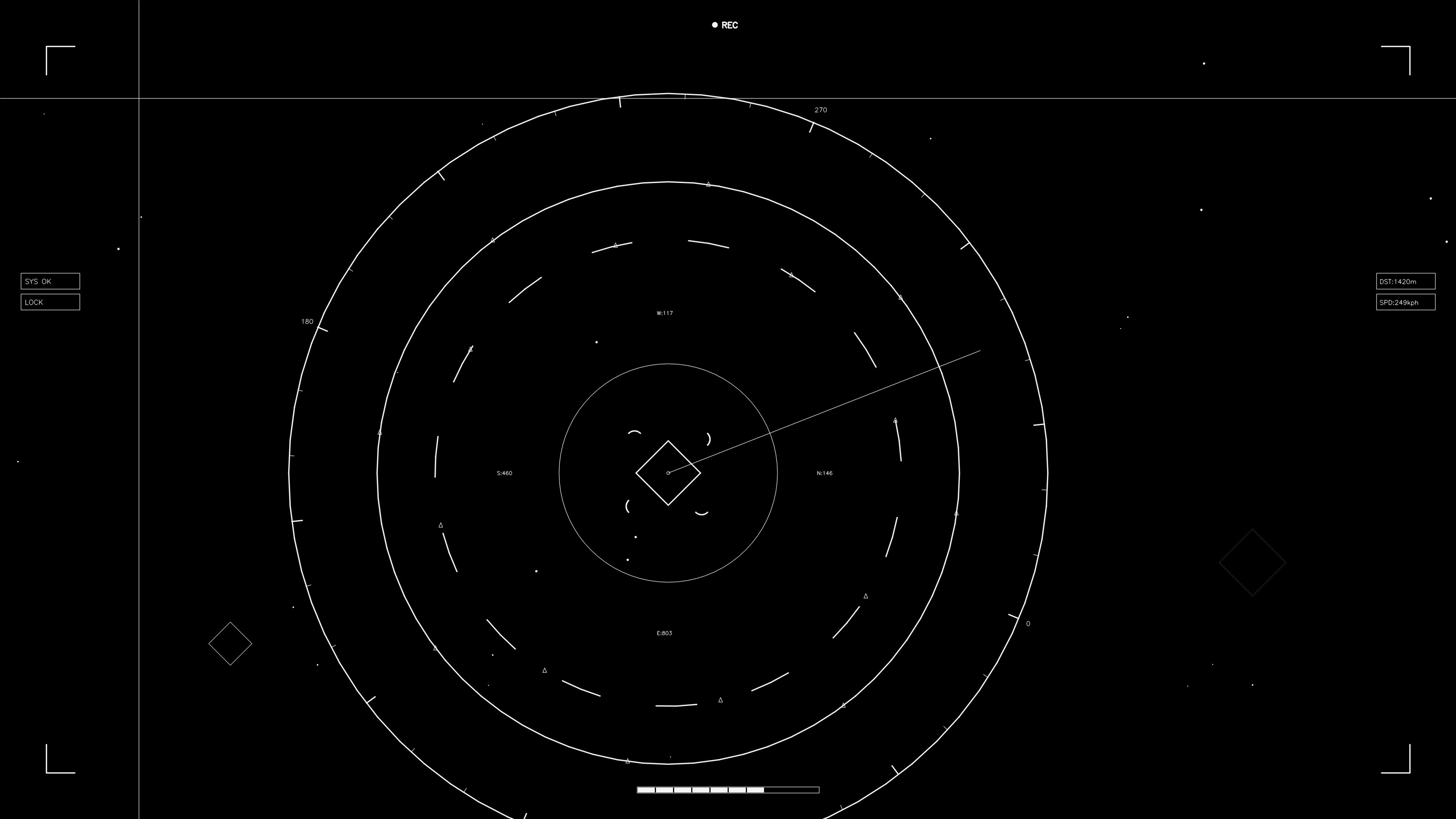 Hud elements animation for webdesign and video editing tasks in a futuristic setting with straightforward interface design
