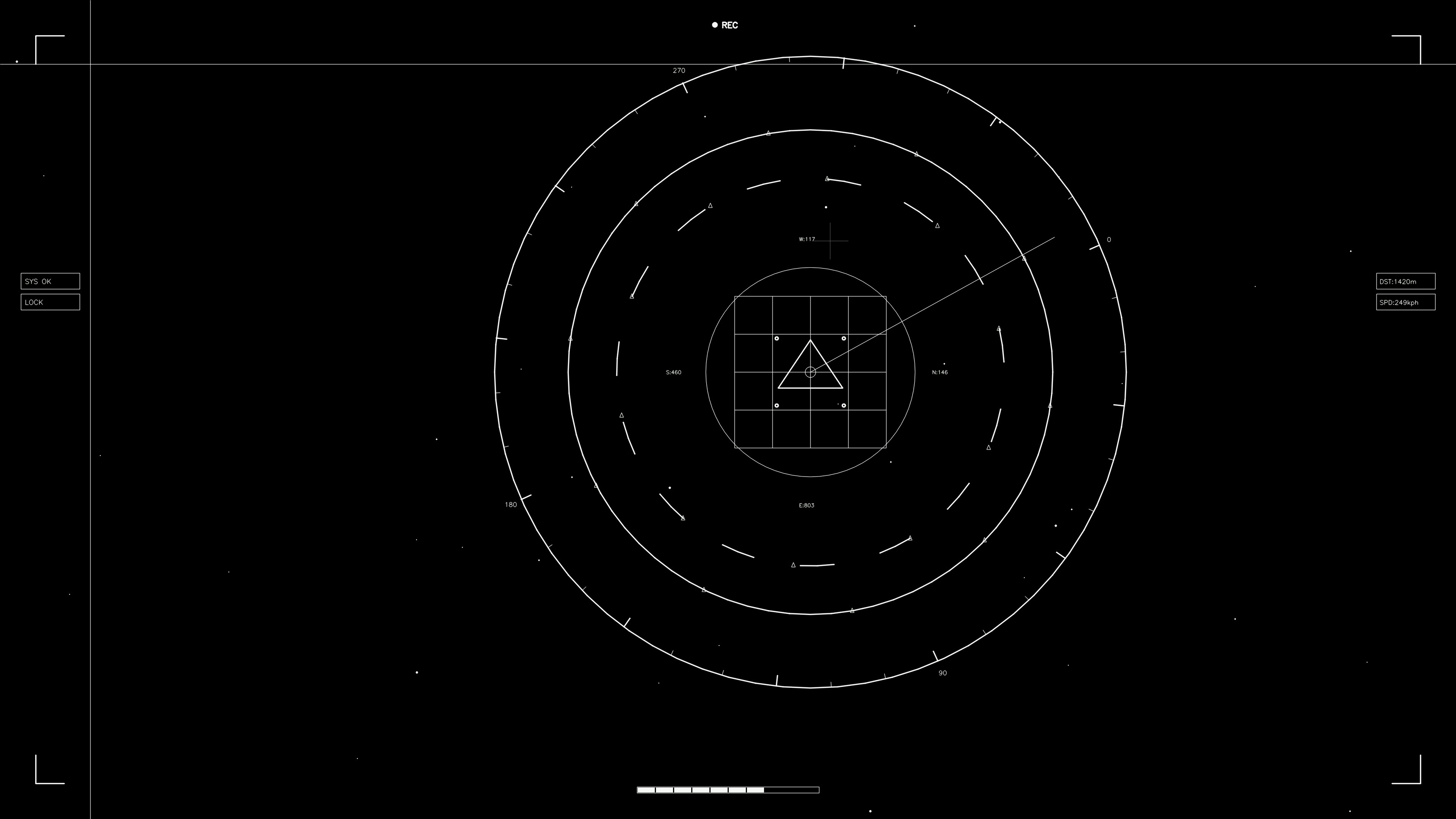 Hud elements animation for web design and sci-fi video editing featuring simple geometric shapes and grid lines