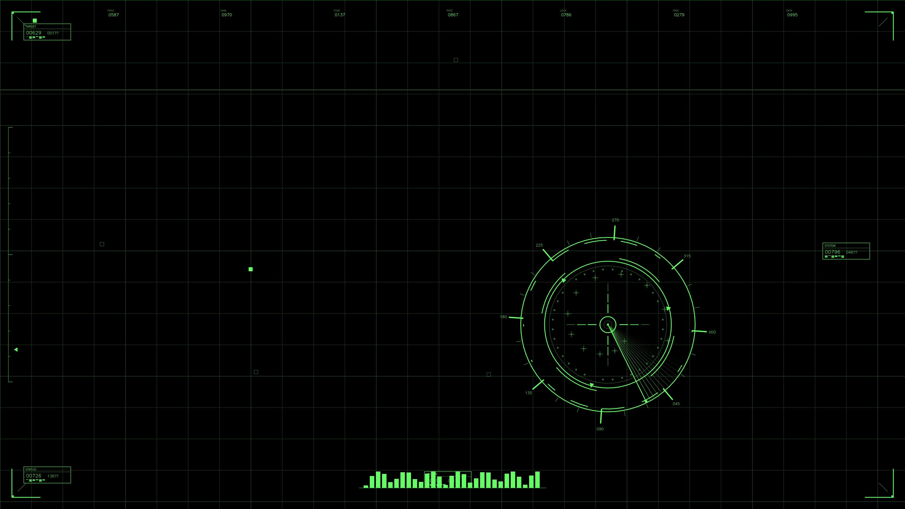 Military gui war stock footage hud animation for science fiction production in digital format