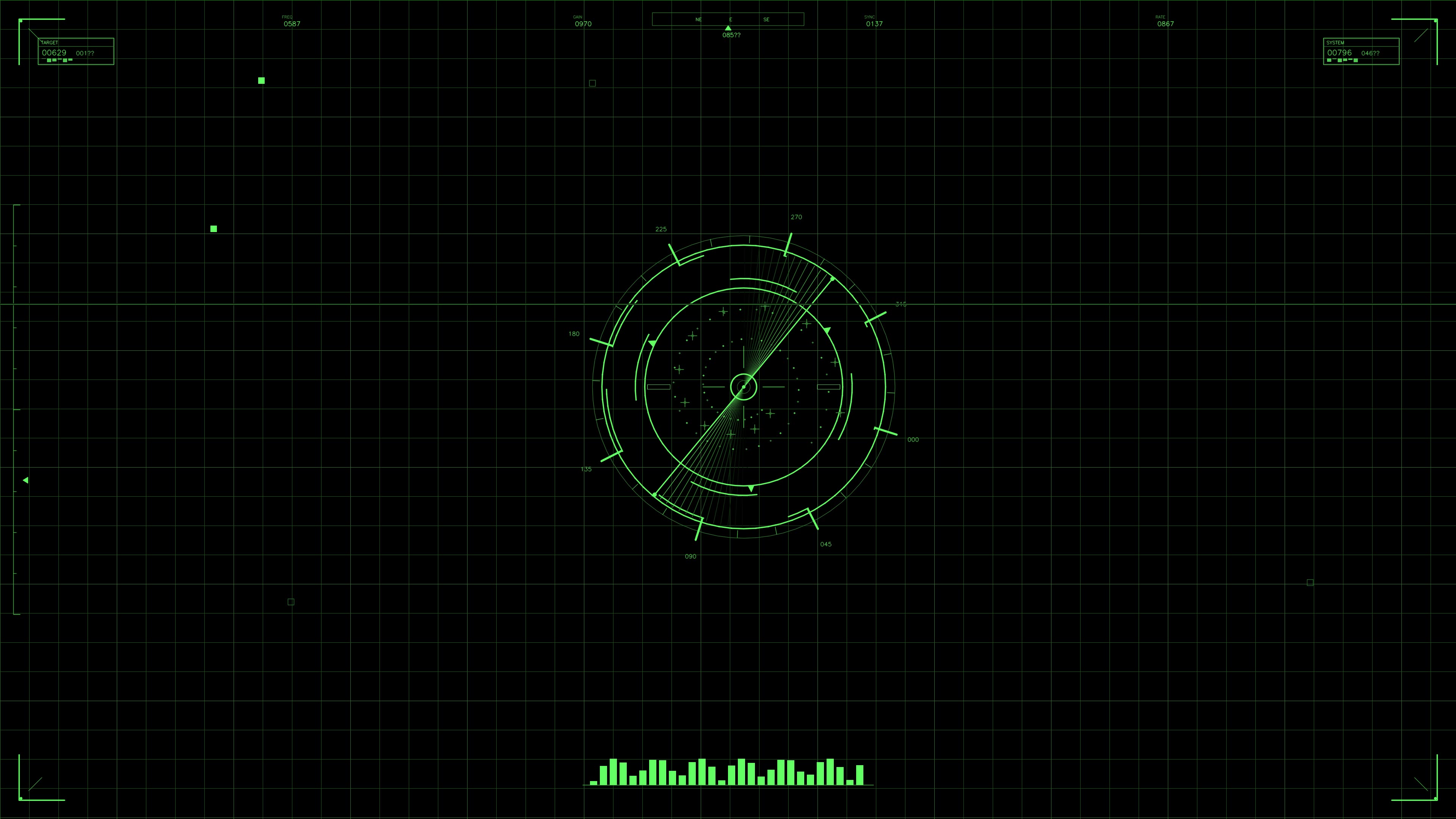 Military gui war stock footage hud animation for science fiction production in a dark setting