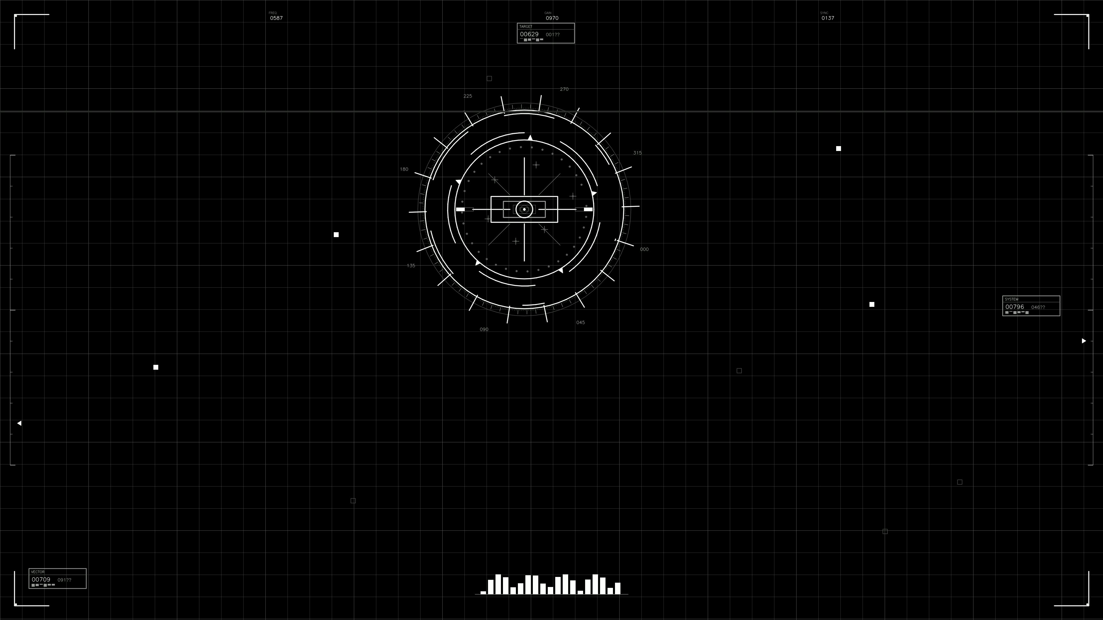 Military GUI war stock footage with HUD animation for science fiction production in dark setting