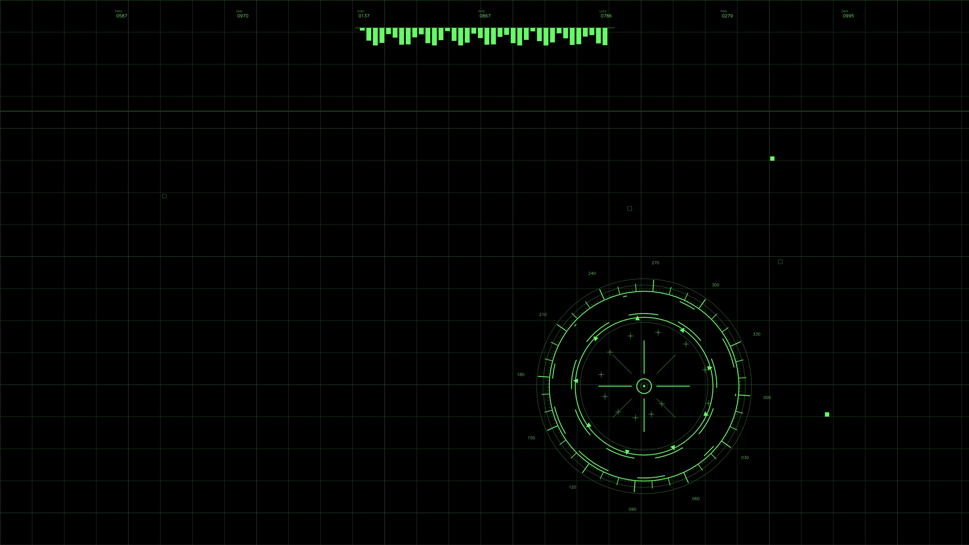 Military gui war stock footage hud animation for science fiction production in dark colors and glowing elements