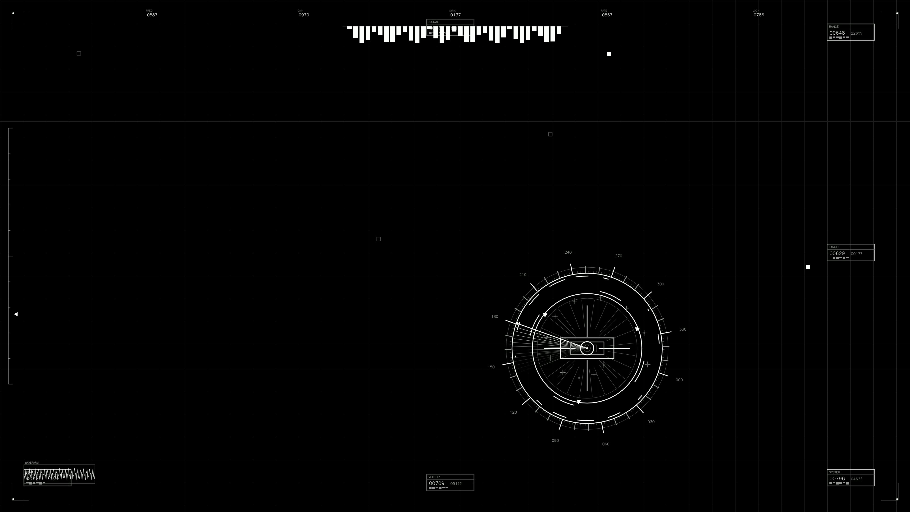 Military gui war stock footage hud animation for science fiction production video setup in dark setting for visual projects