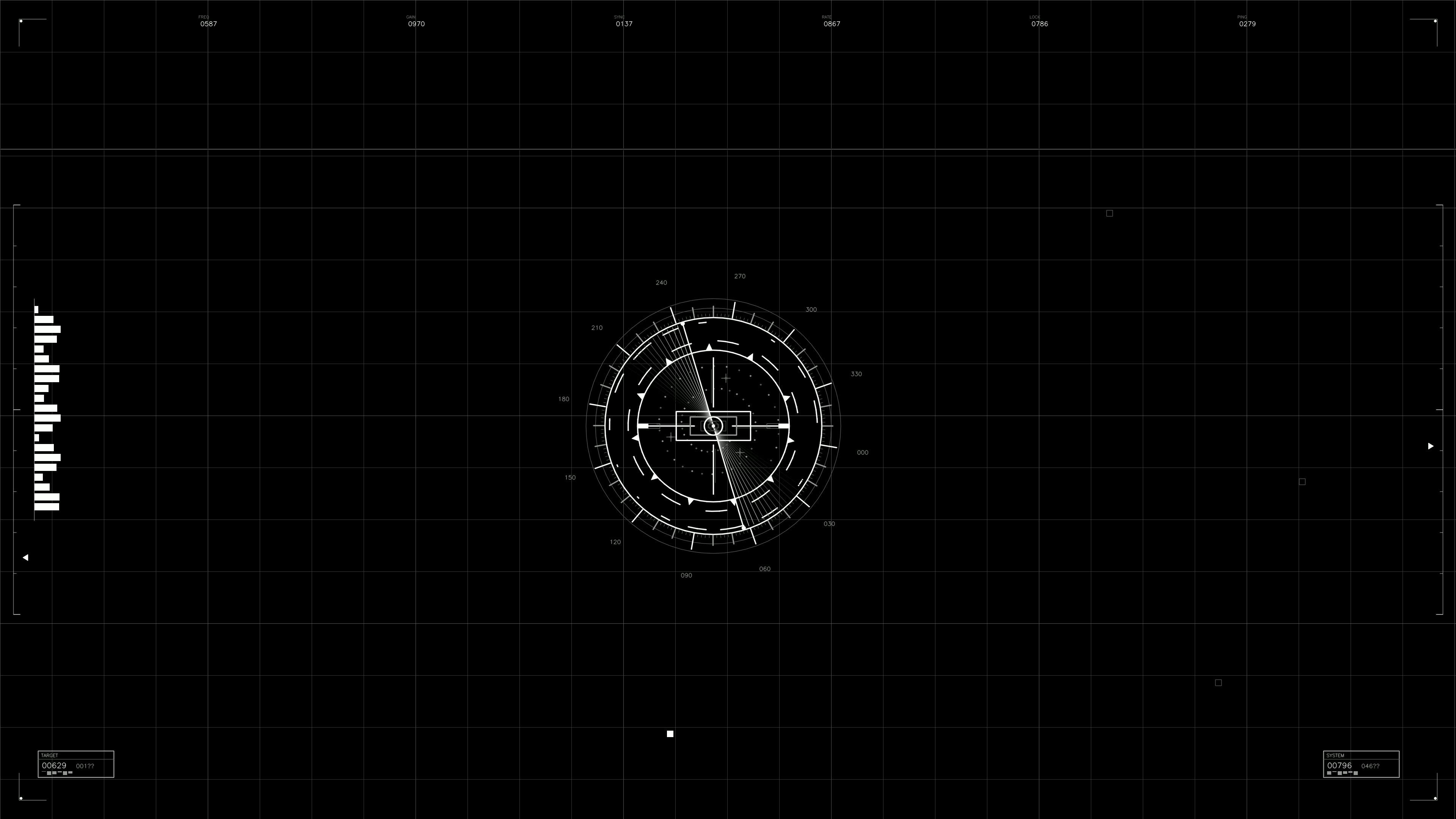 Military gui war stock footage hud animation for science fiction production with a circular design interface