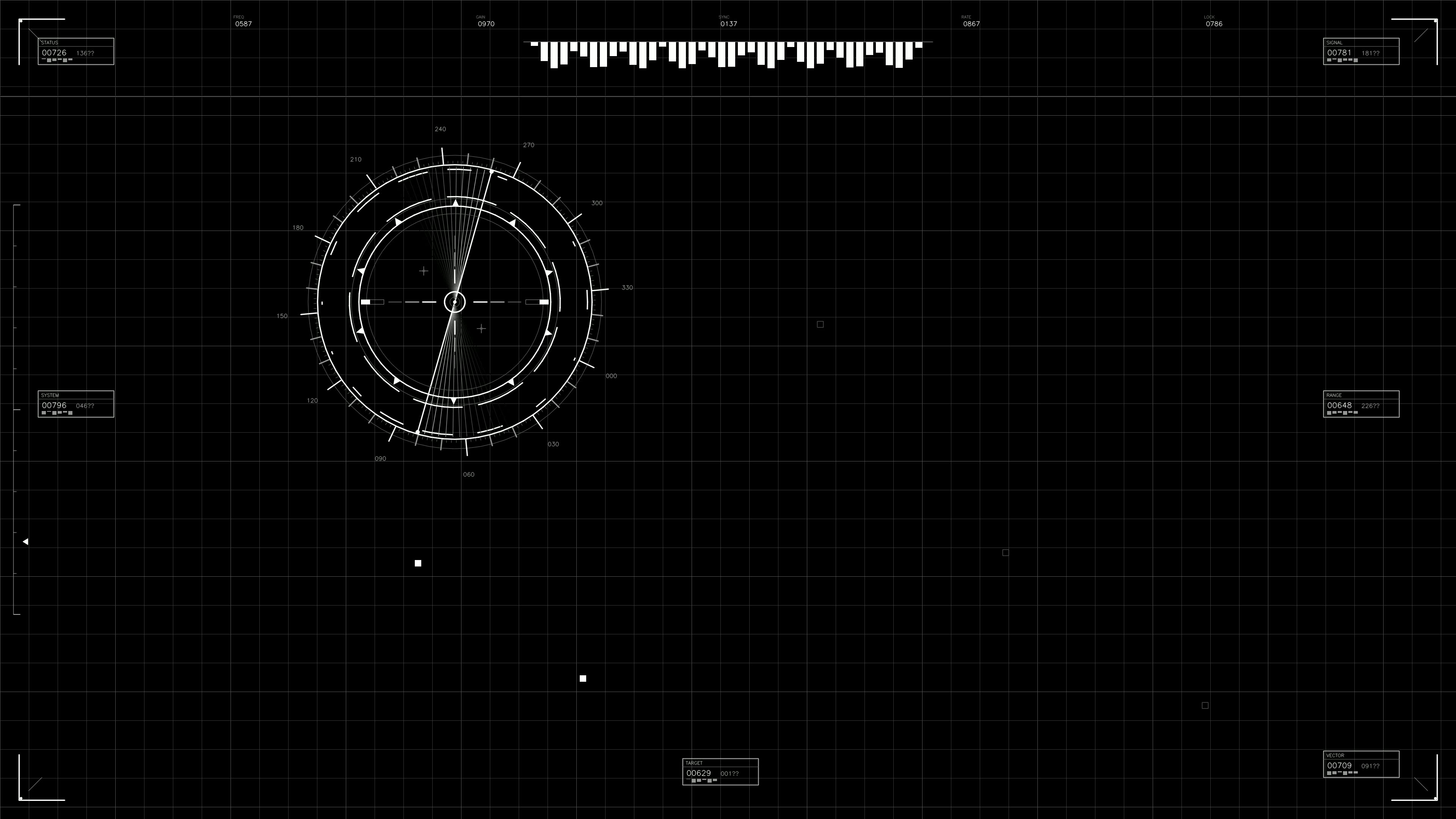 Military gui war stock footage with hud animation for science fiction production in dark background