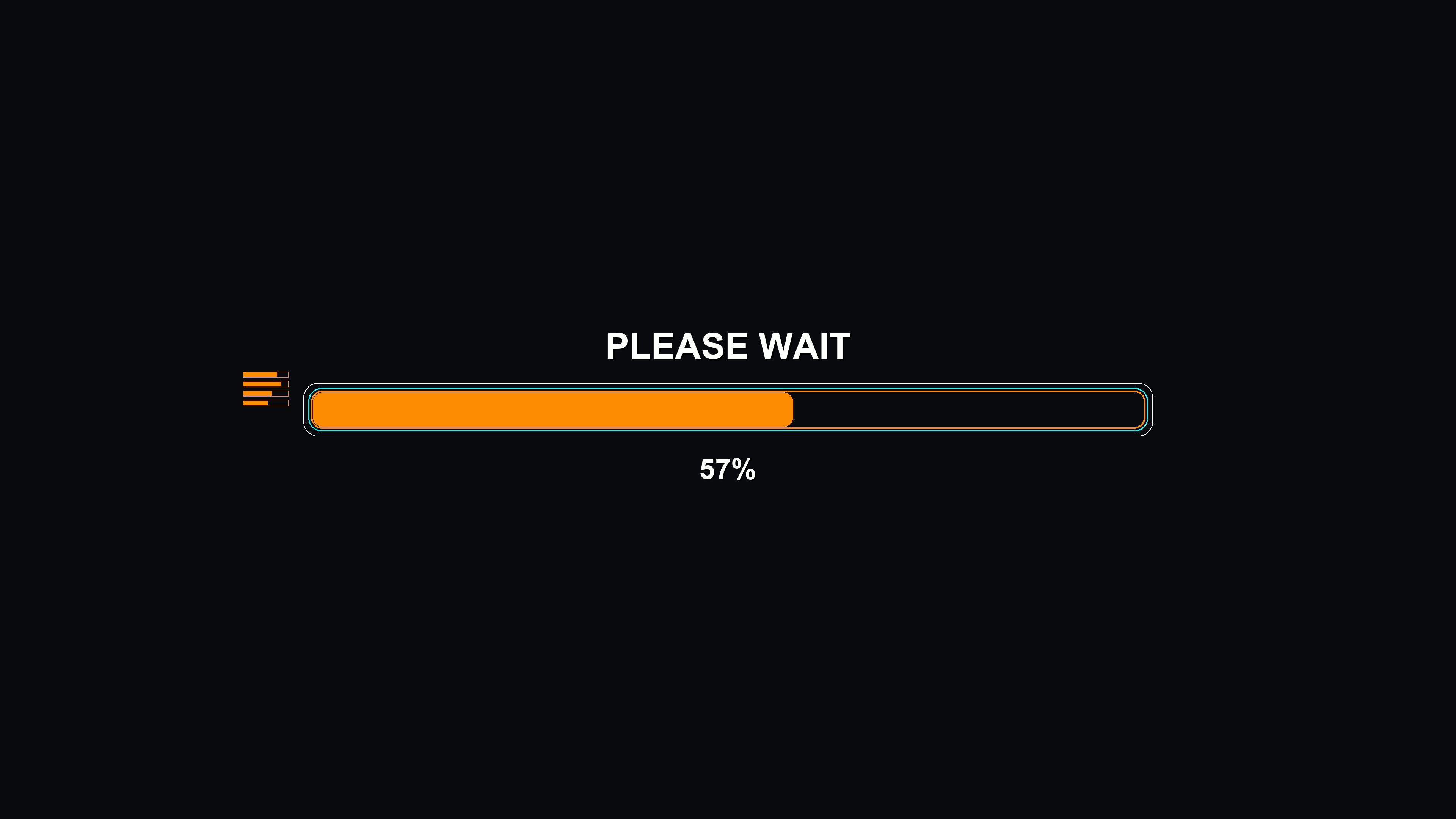 Cool loading bar animation for sci-fi settings with progress indicator and user prompt during wait time