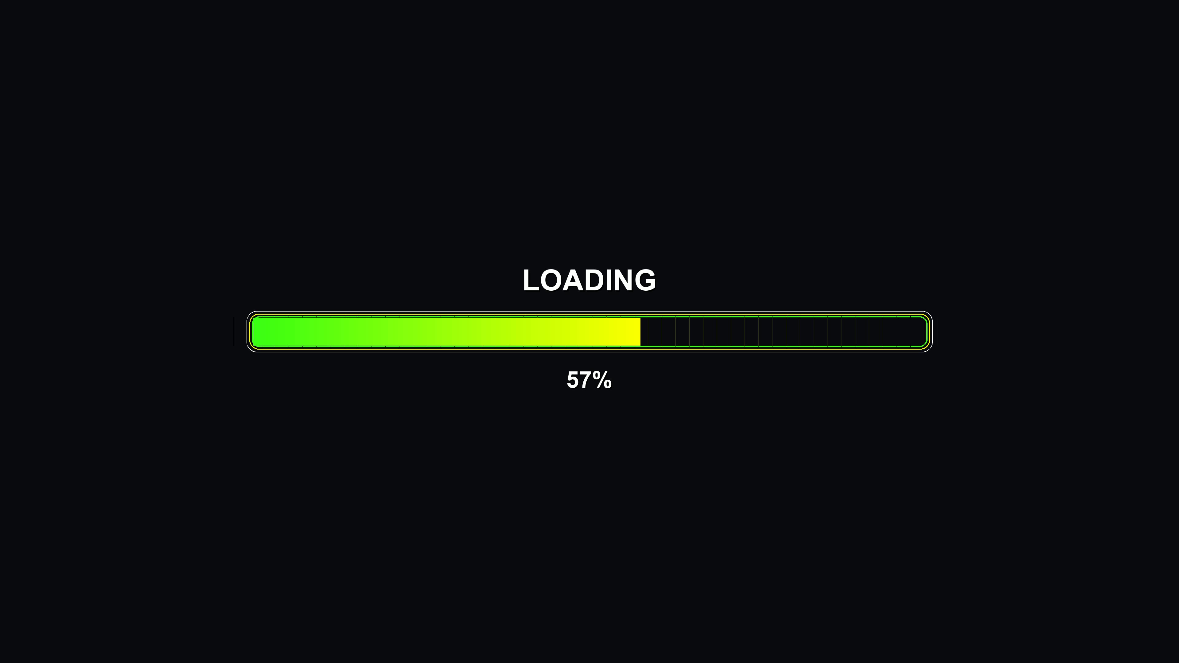 Progress bar animation for science fiction settings with a smooth loading effect displayed on a dark background