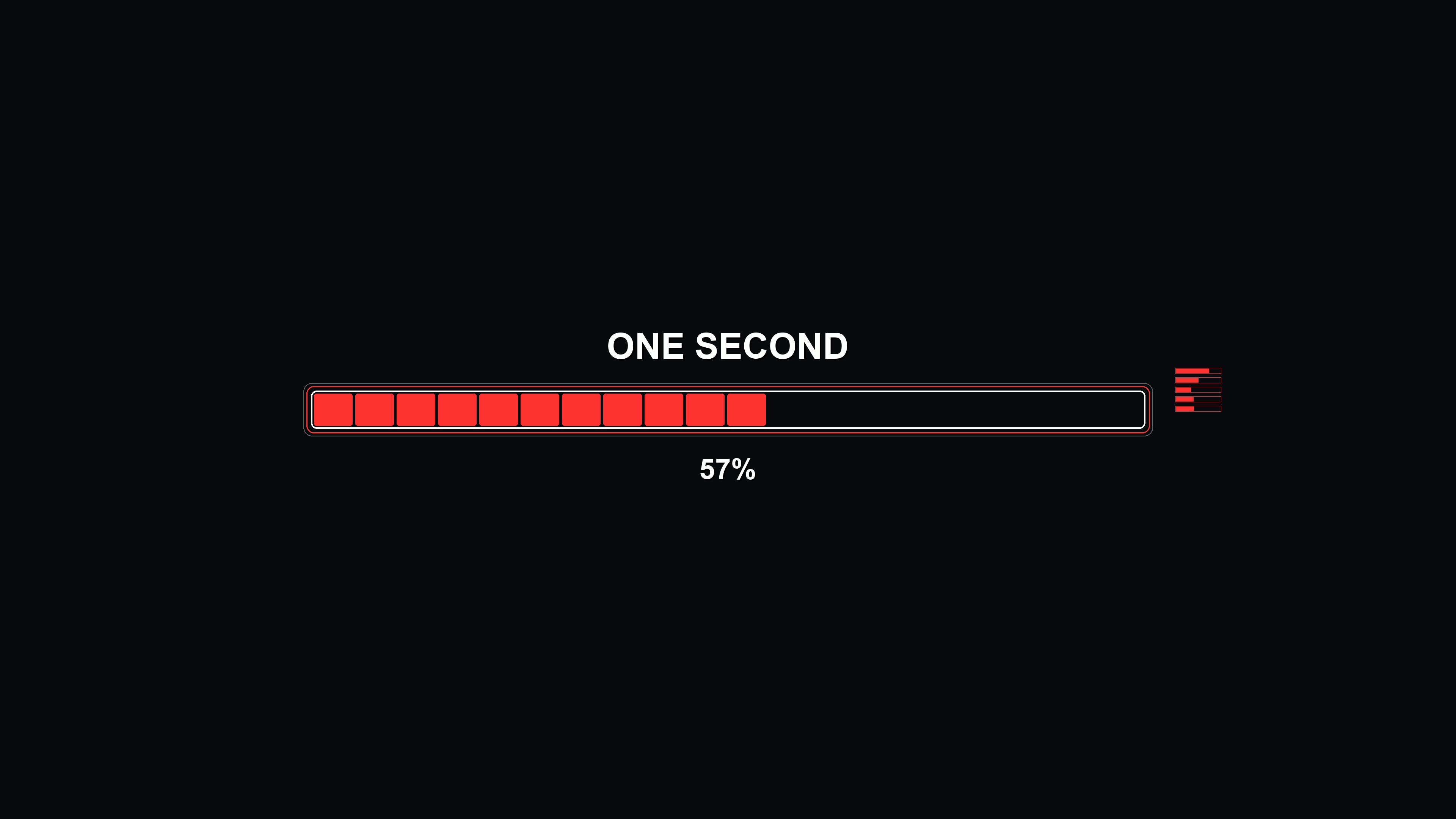 Progress bar animation for science fiction loading scenes in digital displays with red color theme and black background