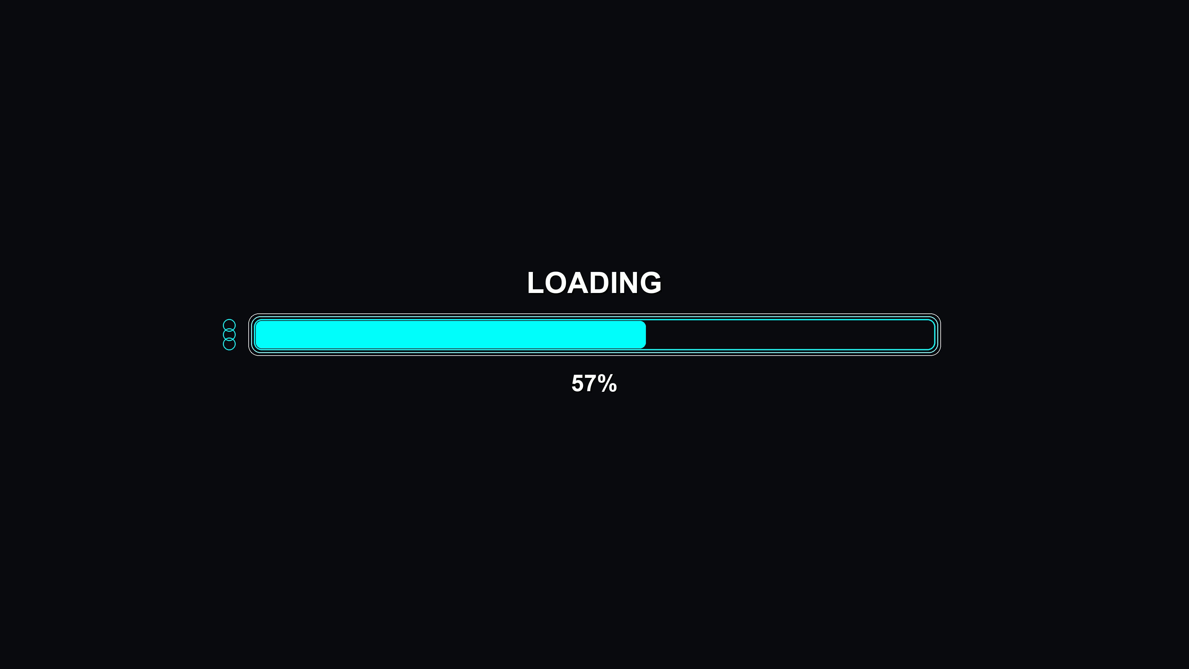 Loading screen with progress bar animation for science fiction settings showcasing a futuristic design and visual effects