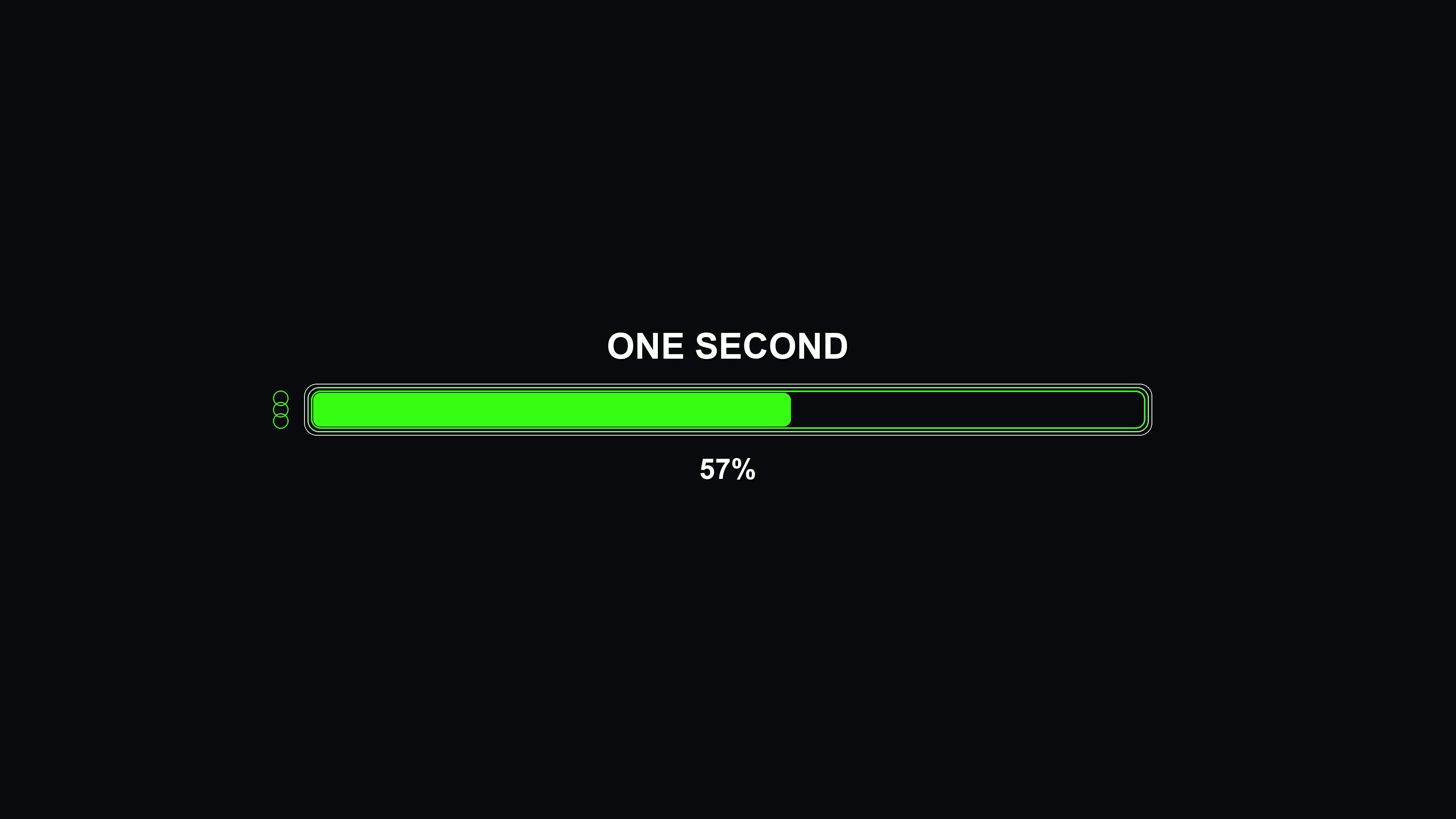 Progress bar animation shown in a science fiction display with a green loading indicator and time countdown