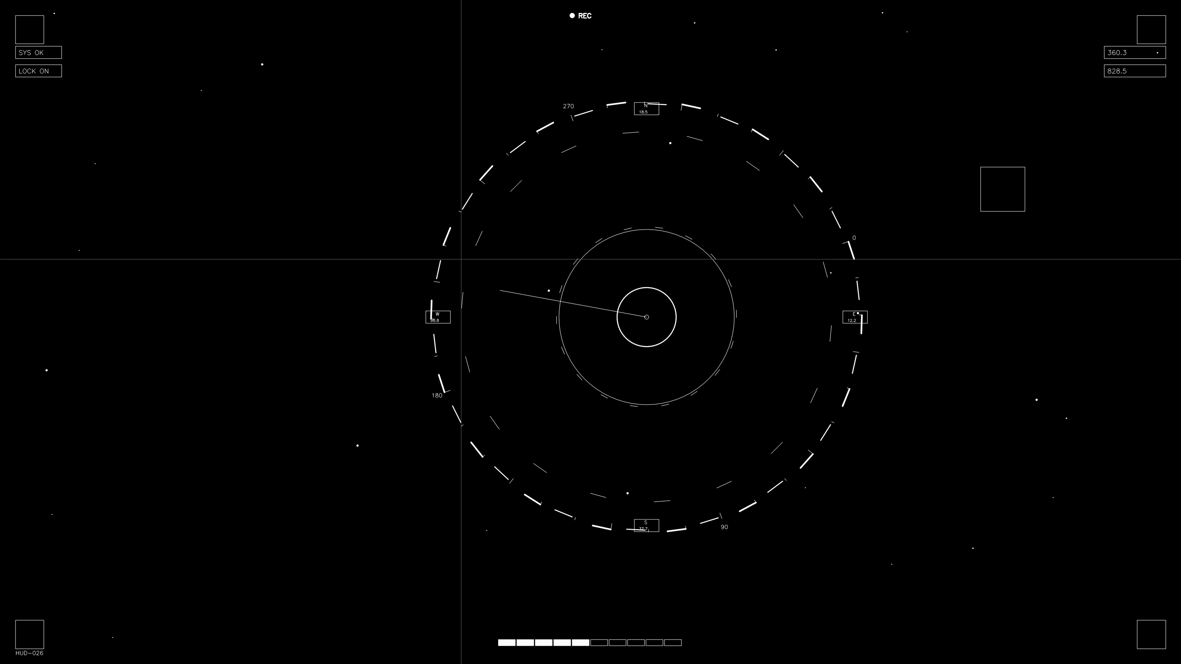 Hud elements animation for webdesign and sci-fi video production with circular motion and detailed graphics