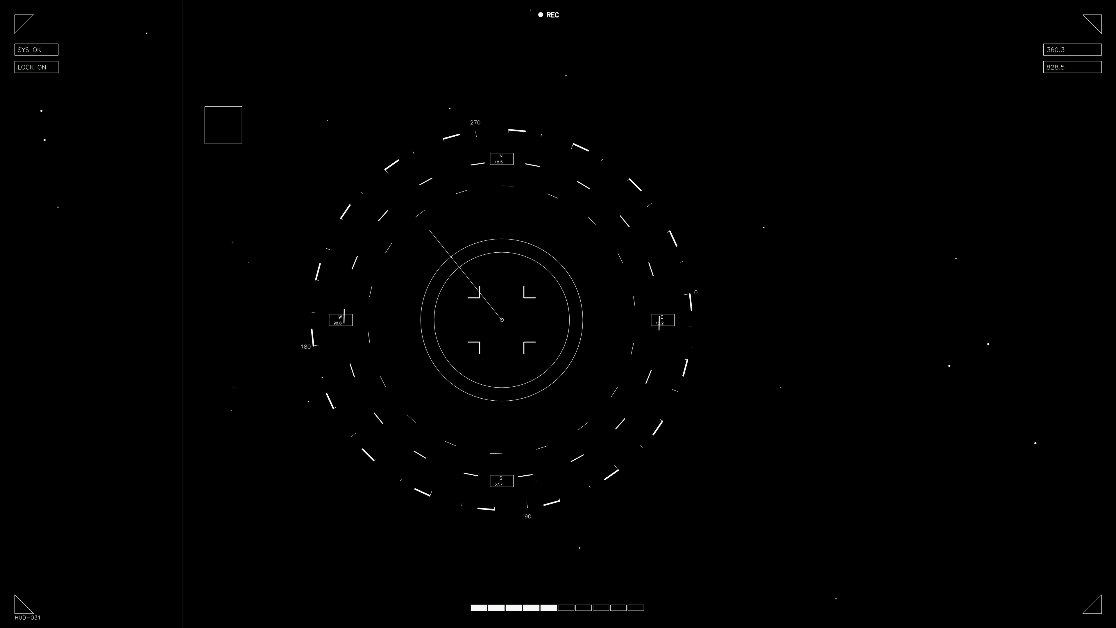 Hud elements animation for web designers and sci-fi video creators in a dark interface