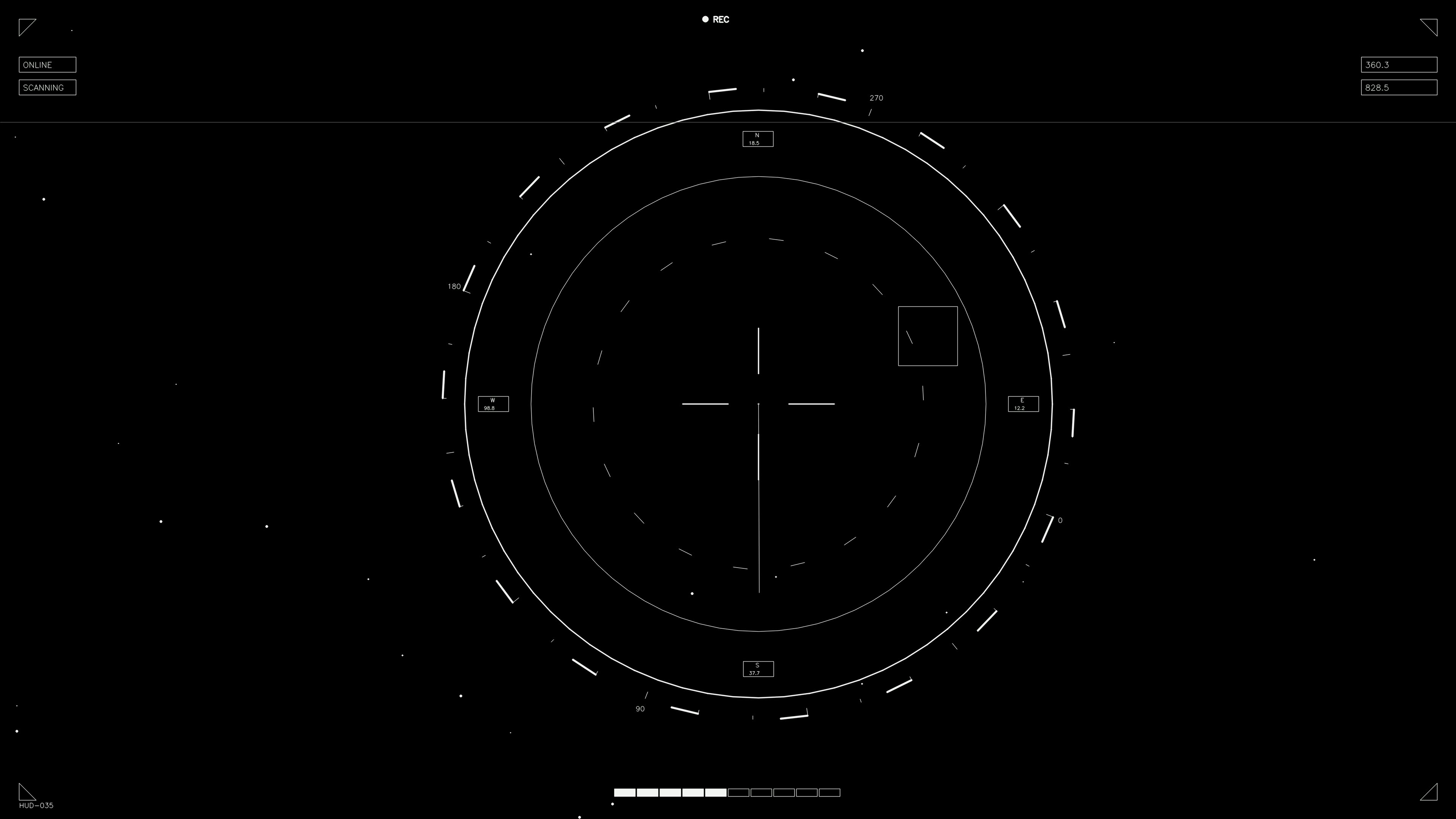 Hud elements animation for web design project with focus on sci-fi theme and functionality