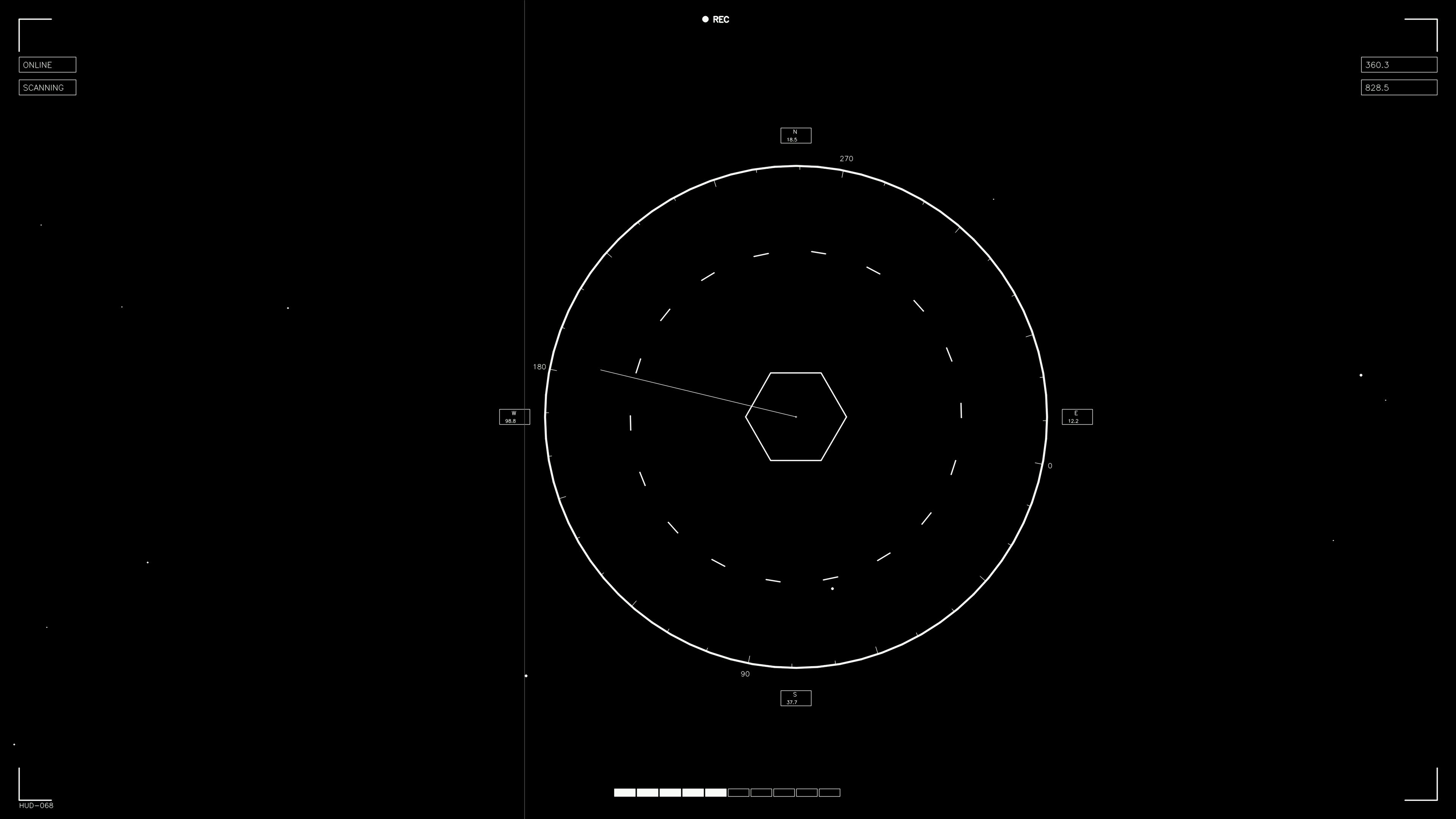 Animation of hud elements for web designers and sci-fi video editors focusing on interface design
