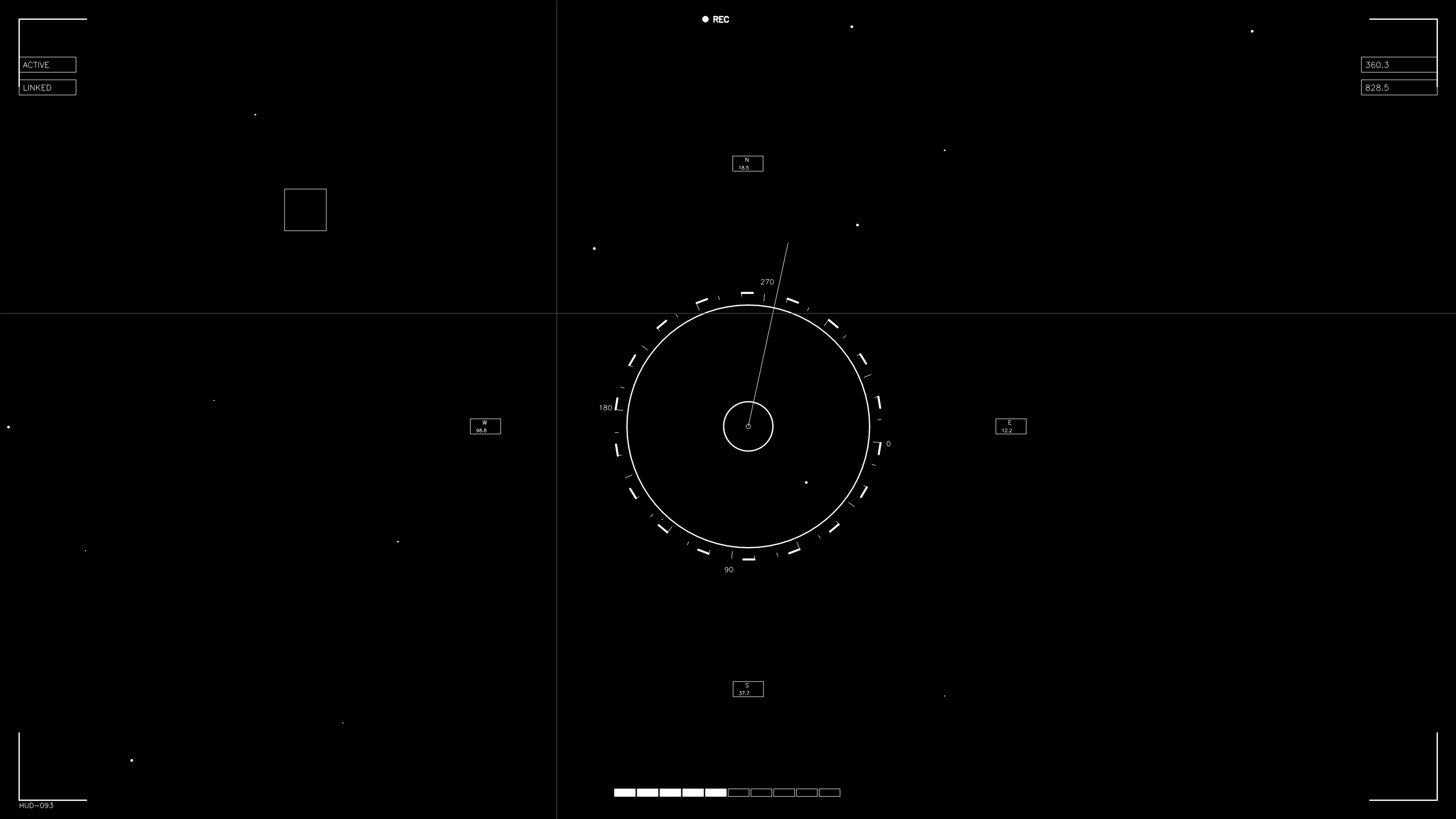 Hud elements animation designed for web developers and sci-fi video editors with various interface layouts displayed on a dark background