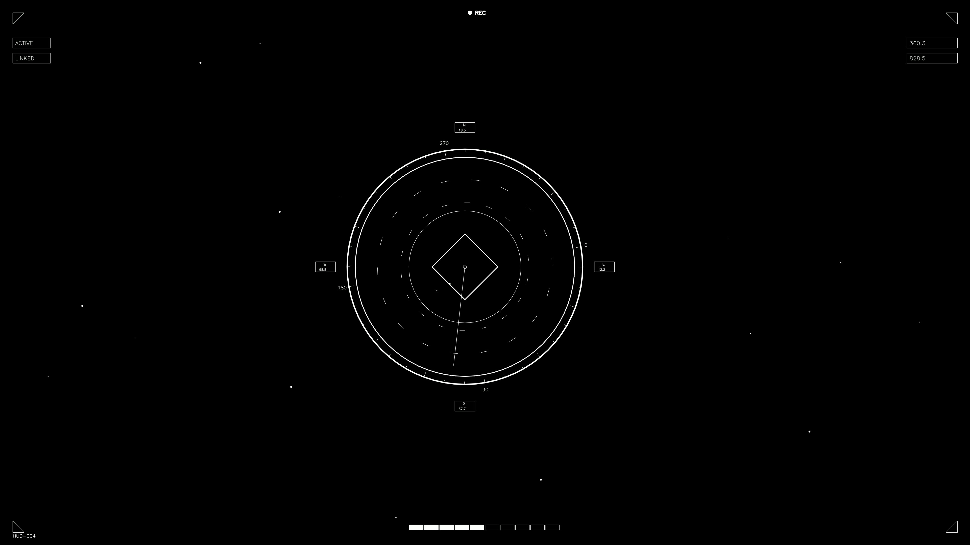 Hud elements animation designed for web designers and sci-fi video editors showing circular radar display