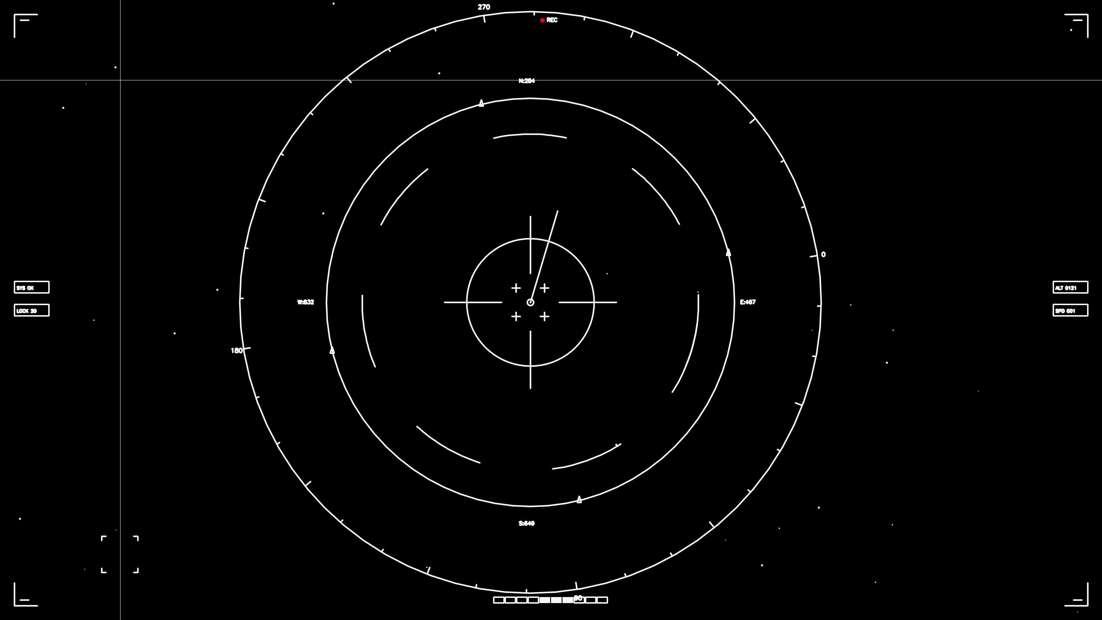 Animation of hud elements used in web design for sci-fi video editing and production in a futuristic style