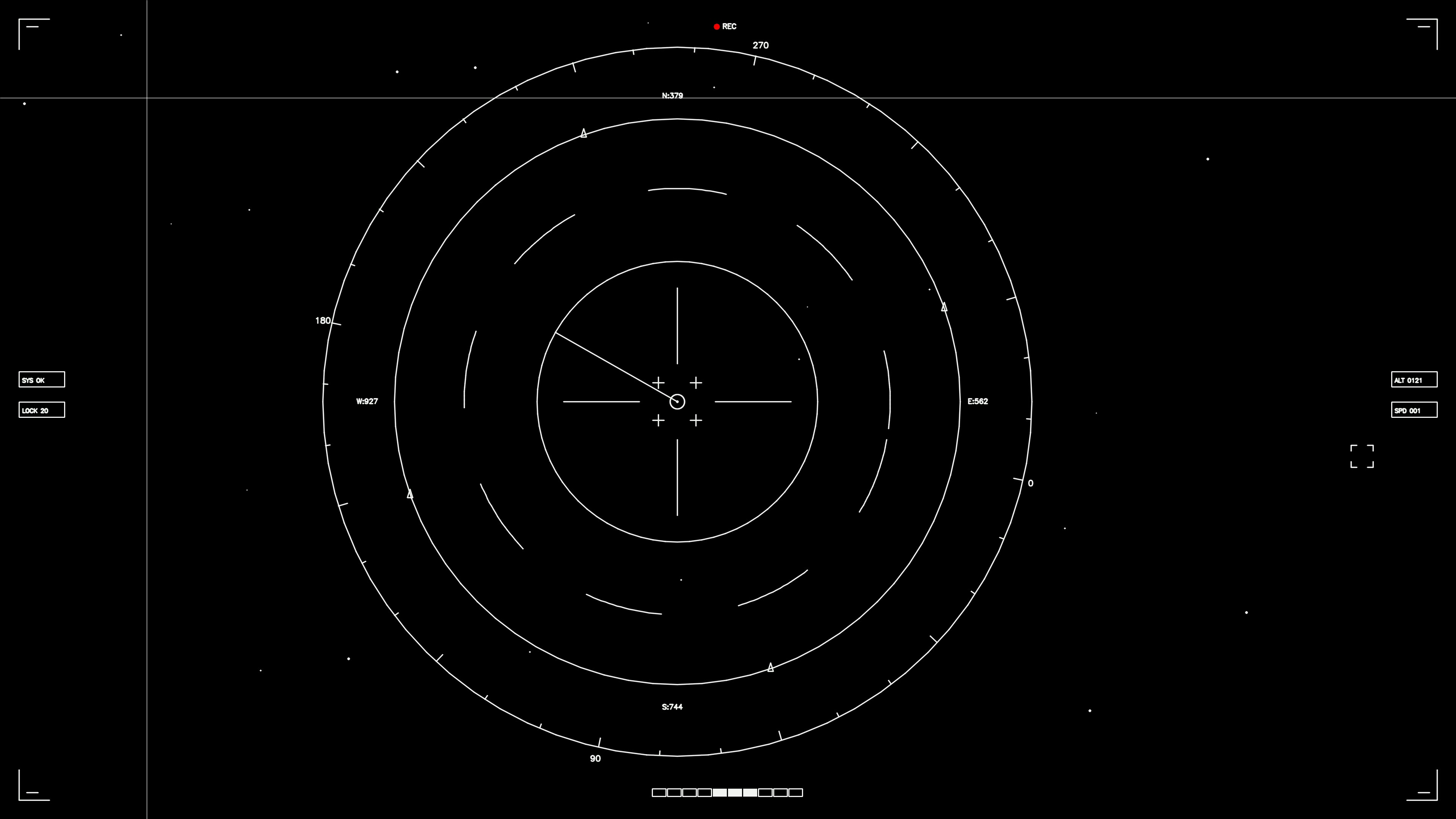 Hud elements animation for web designer and sci-fi video cutter showing data layout and radial graphics