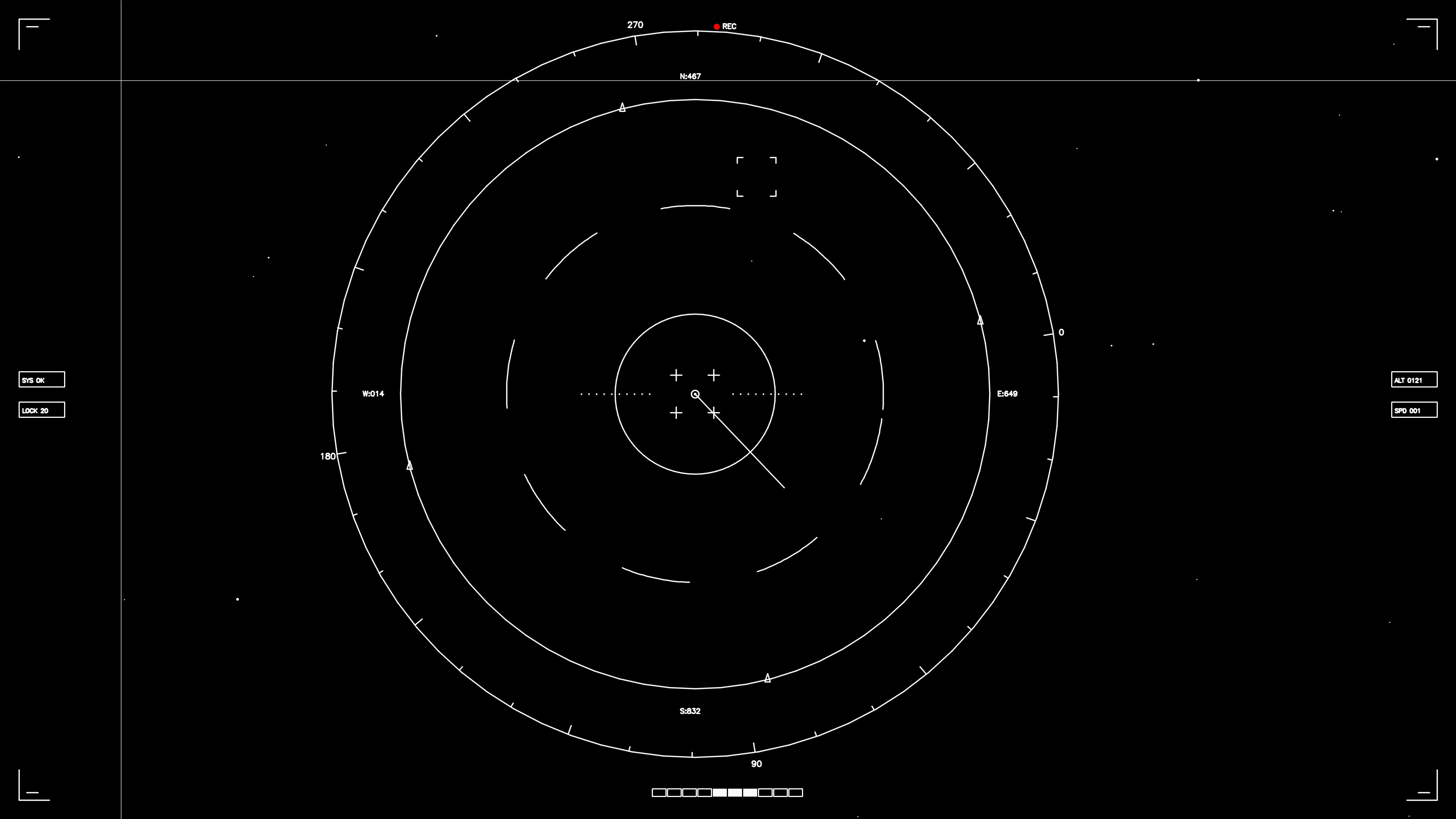 Hud elements animation for web designers and sci-fi video editors including circles, lines, and markers showing navigation data and scanning systems